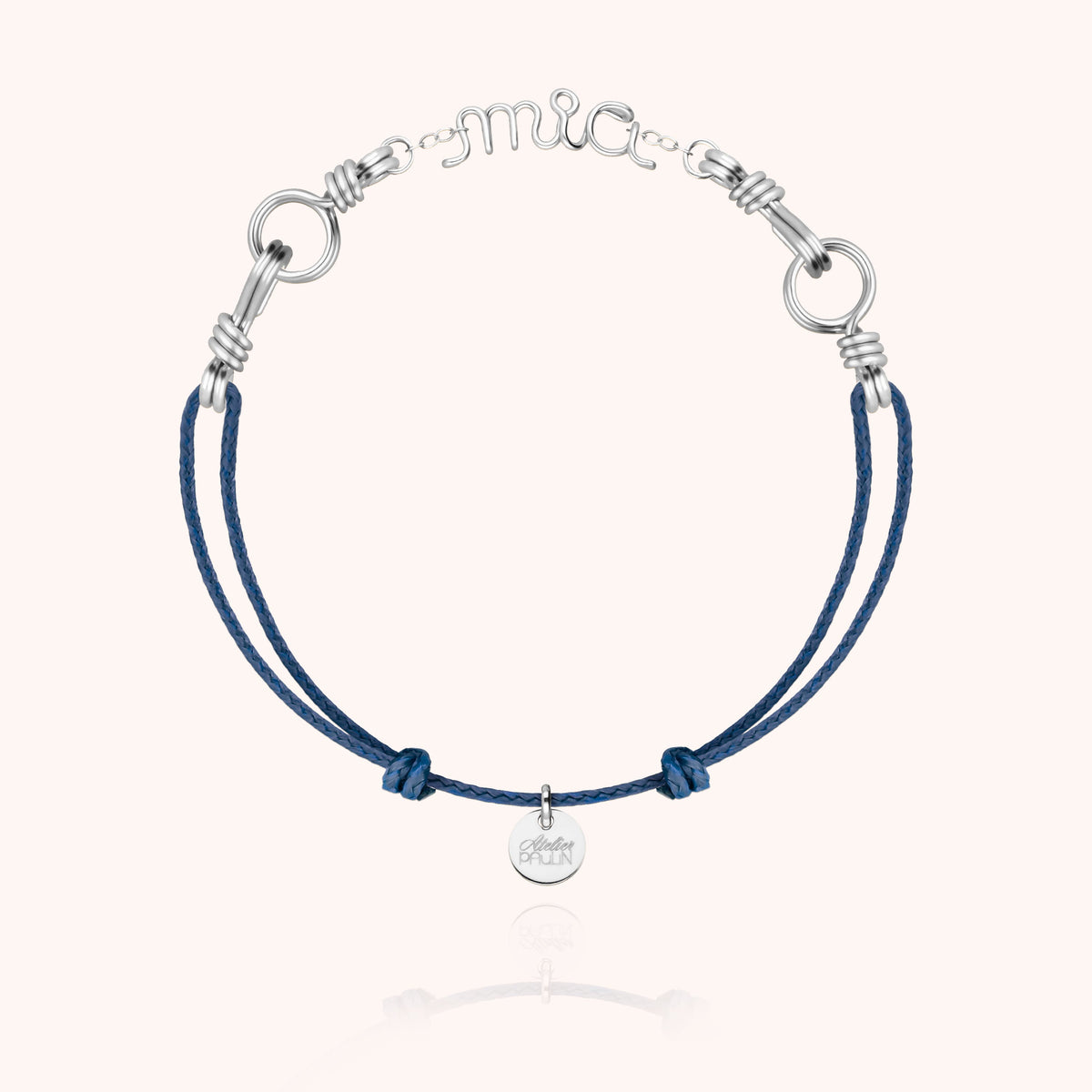 Bracciale Cordino Attache moi Personalizzato in filo d'argento sterling 925