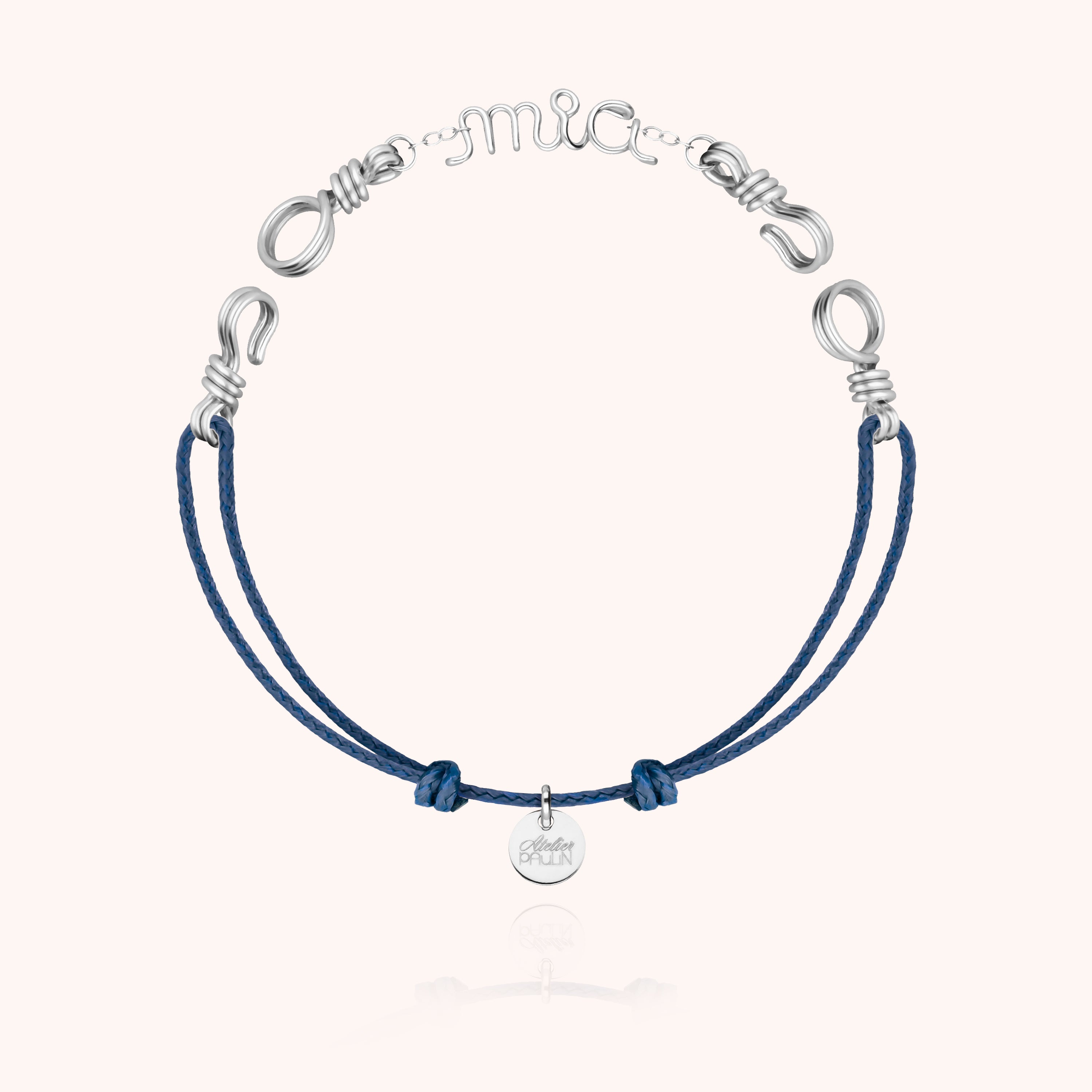 Bracelet Cordon Attache moi Personnalisé - argent