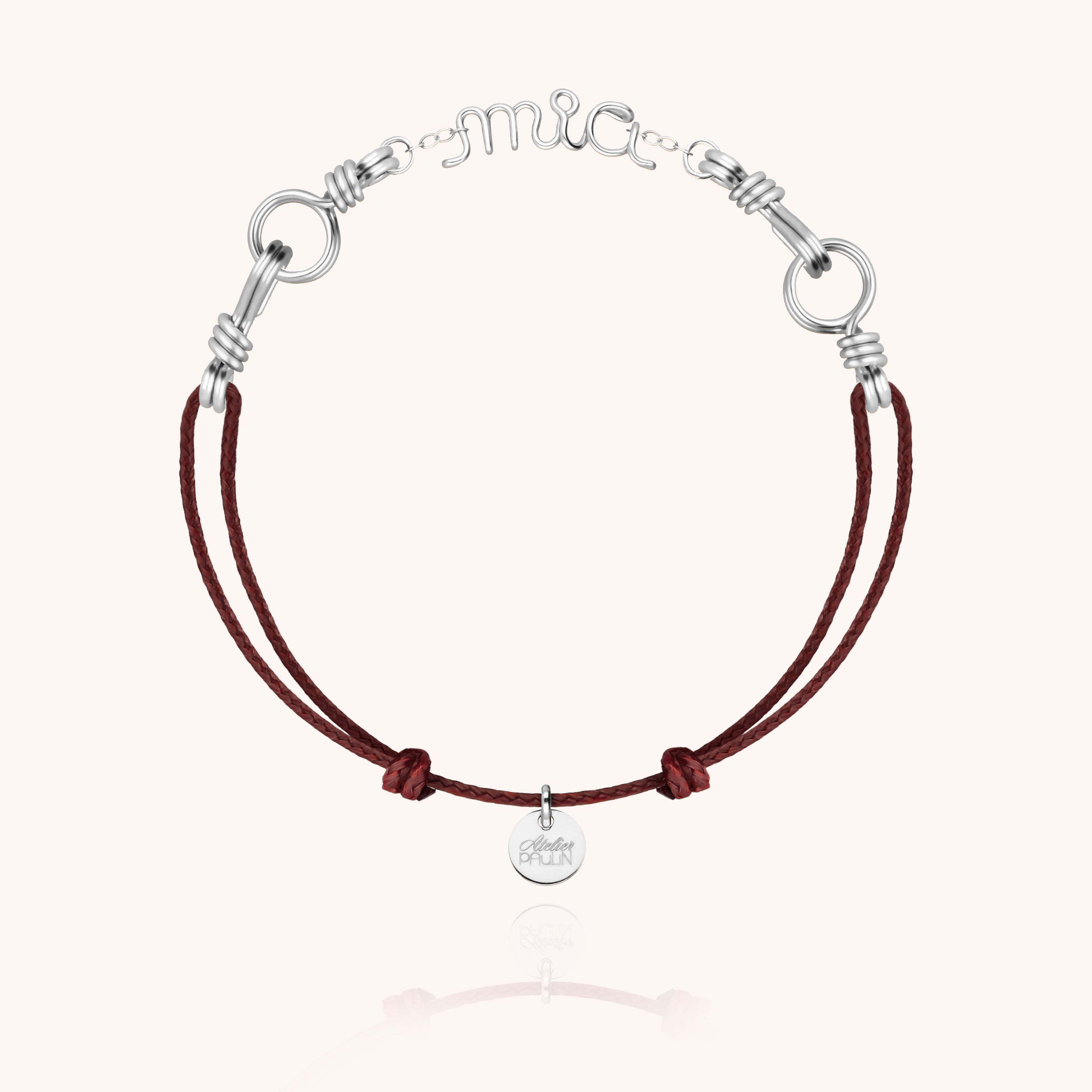 Bracelet Cordon Attache moi Personnalisé - argent