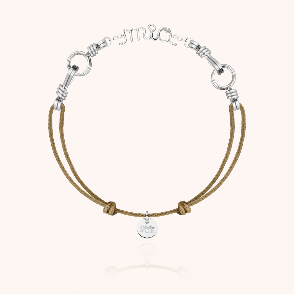 Bracelet Cordon Attache moi Personnalisé en argent sterling 925 — expédition sécurisée Paris
