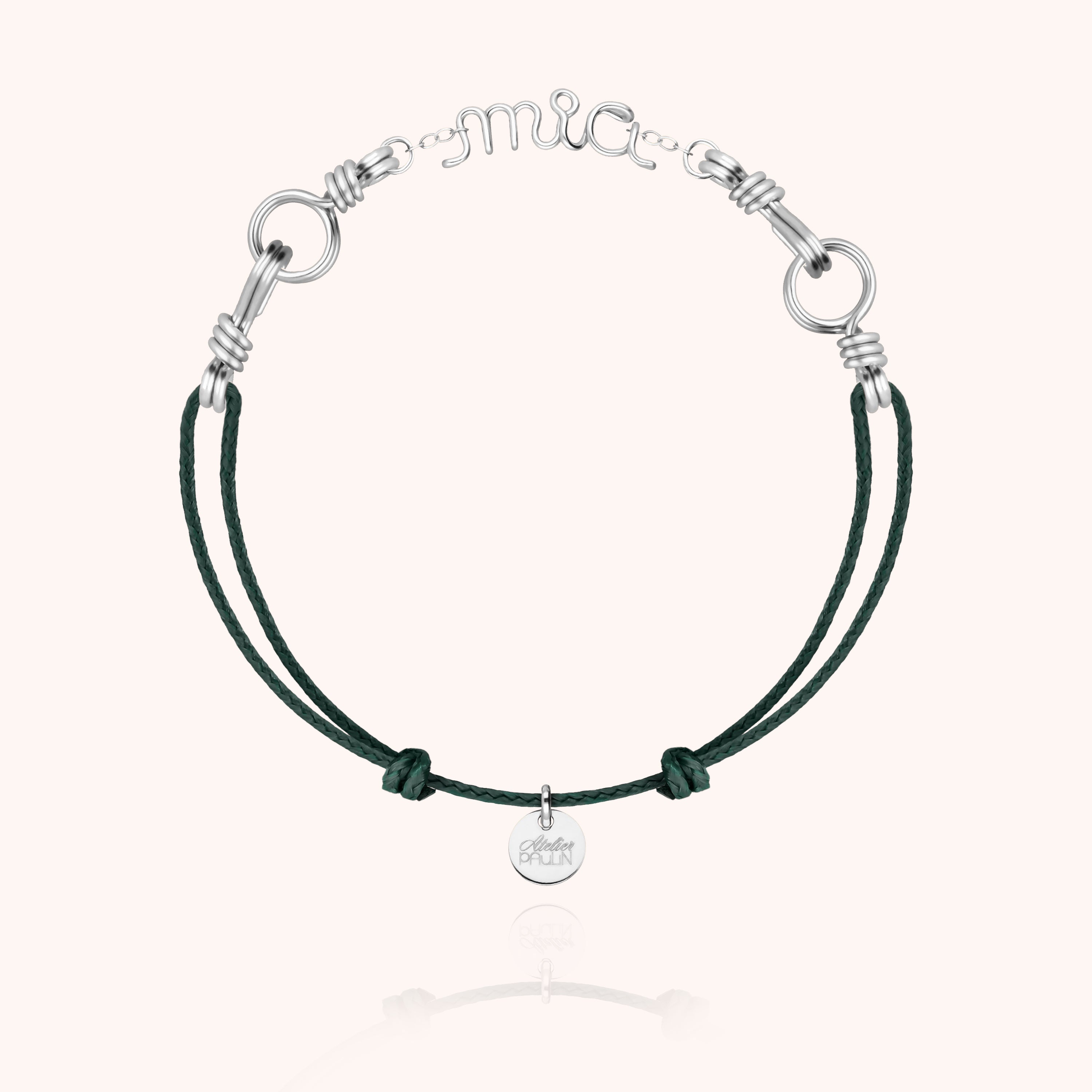 Bracelet Cordon Attache moi Personnalisé - argent