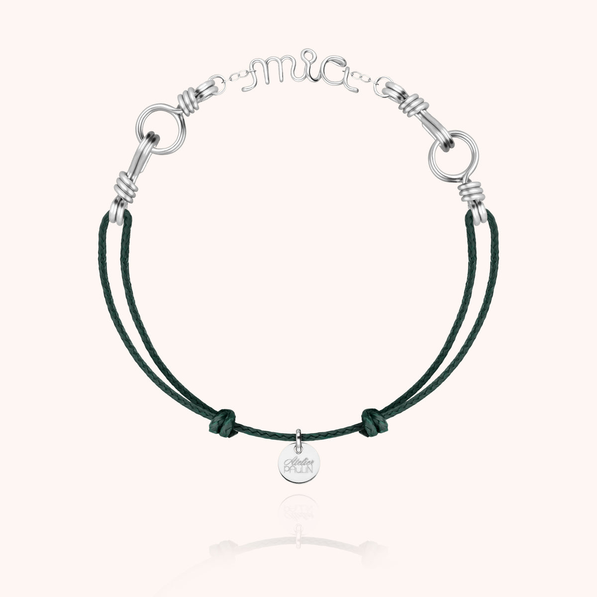 Bracciale Cordino Attache moi Personalizzato, portato al polso