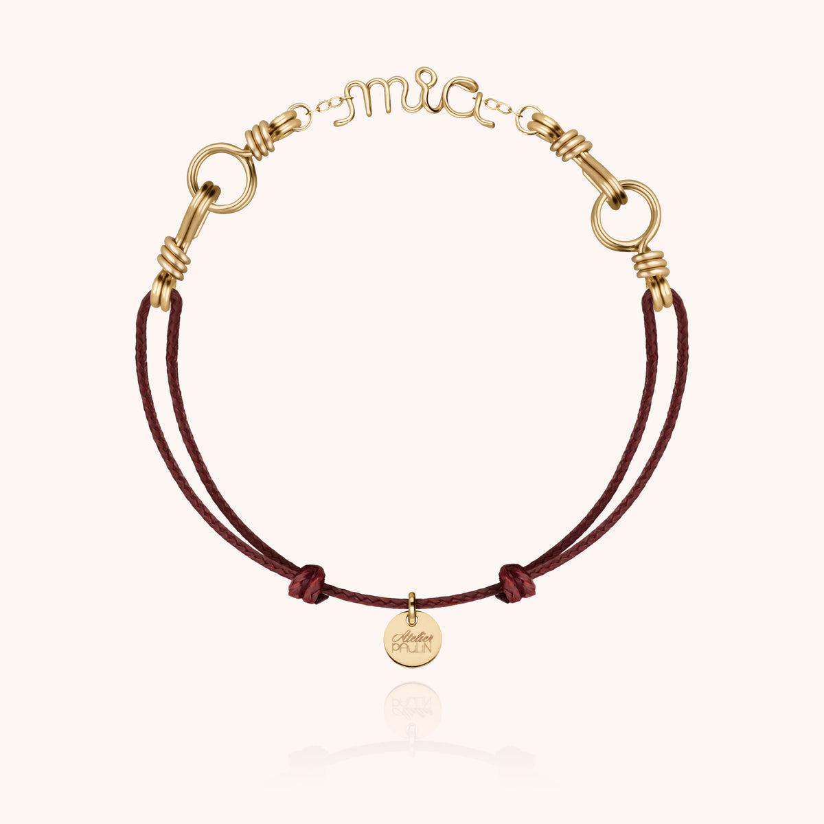 Bracelet Cordon Attache moi Personnalisé en or jaune laminé — garantie à vie Atelier Paulin