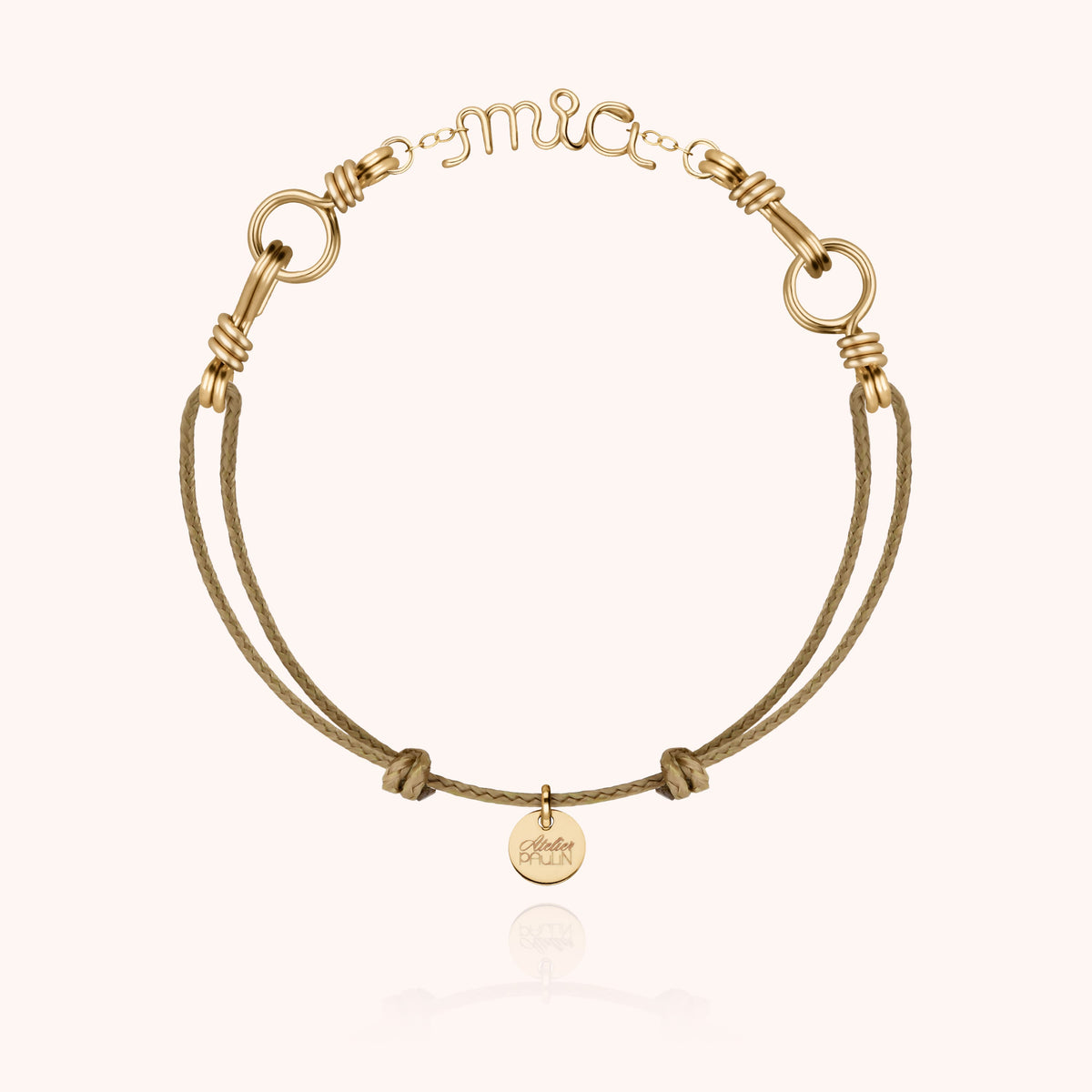Bracelet Cordon Attache moi Personnalisé en or jaune laminé — expédition sécurisée Paris
