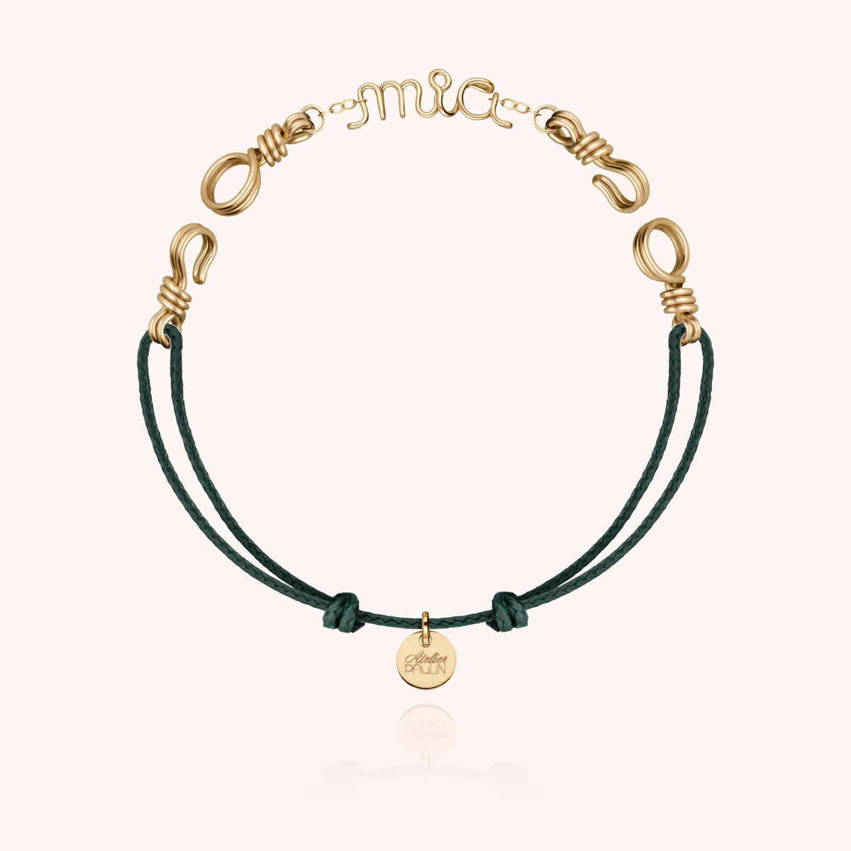 Bracelet Cordon Attache moi Personnalisé en or jaune laminé — bracelet personnalisable Atelier Paulin