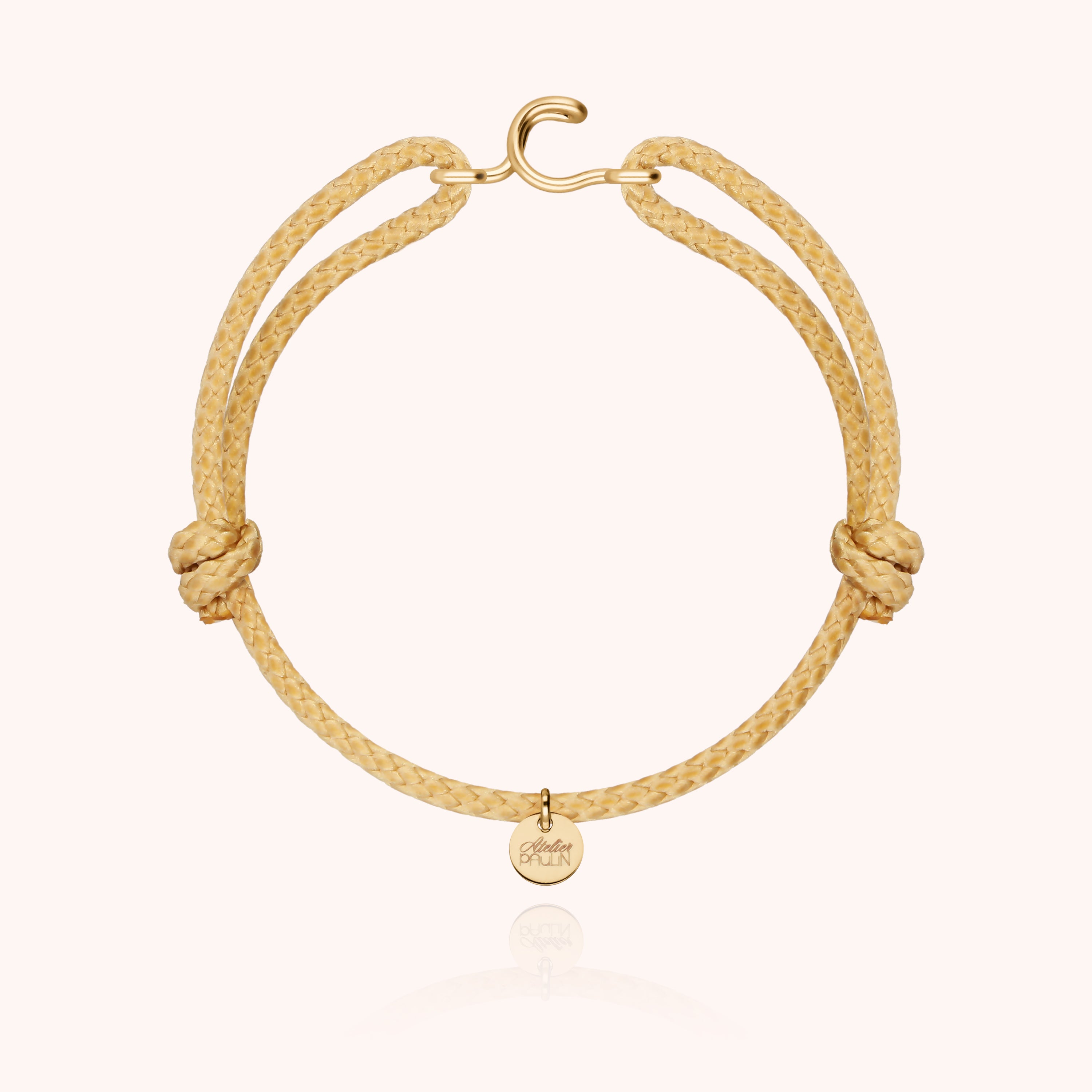 Bracciale Cordino Cerato Iniziale Uomo - oro giallo laminato