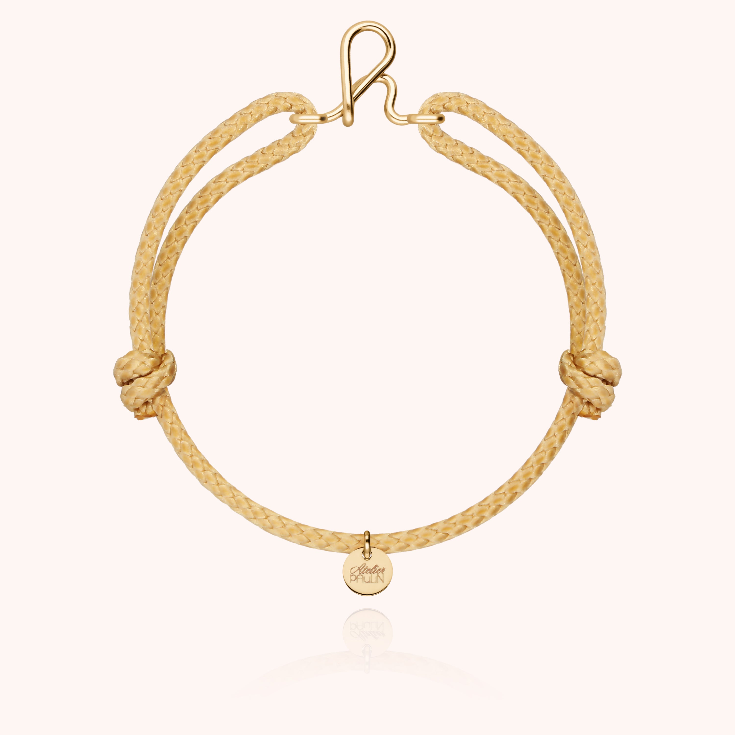 Bracciale Cordino Cerato Iniziale Uomo - oro giallo laminato