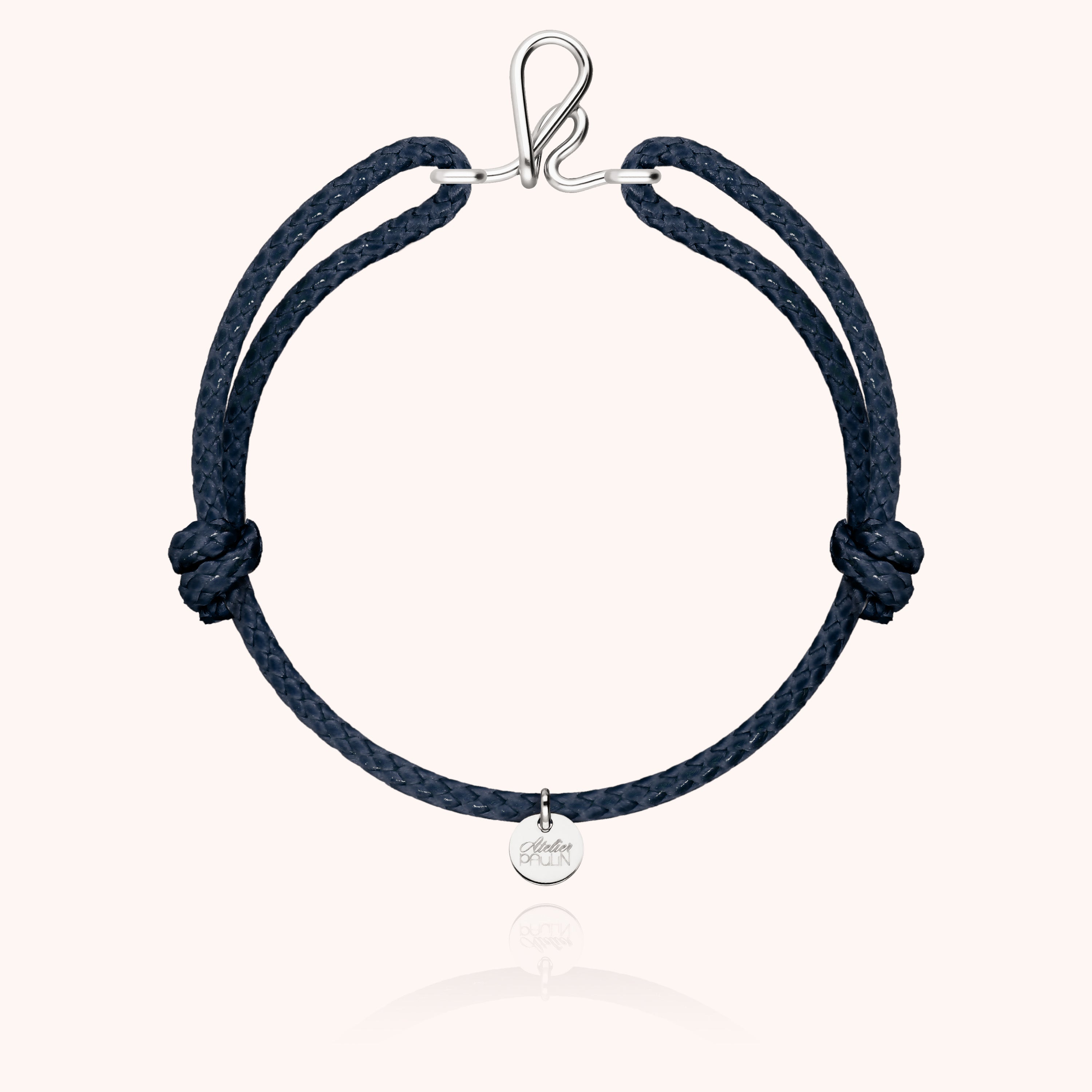 Bracelet Cordon Ciré Initiale Homme - argent