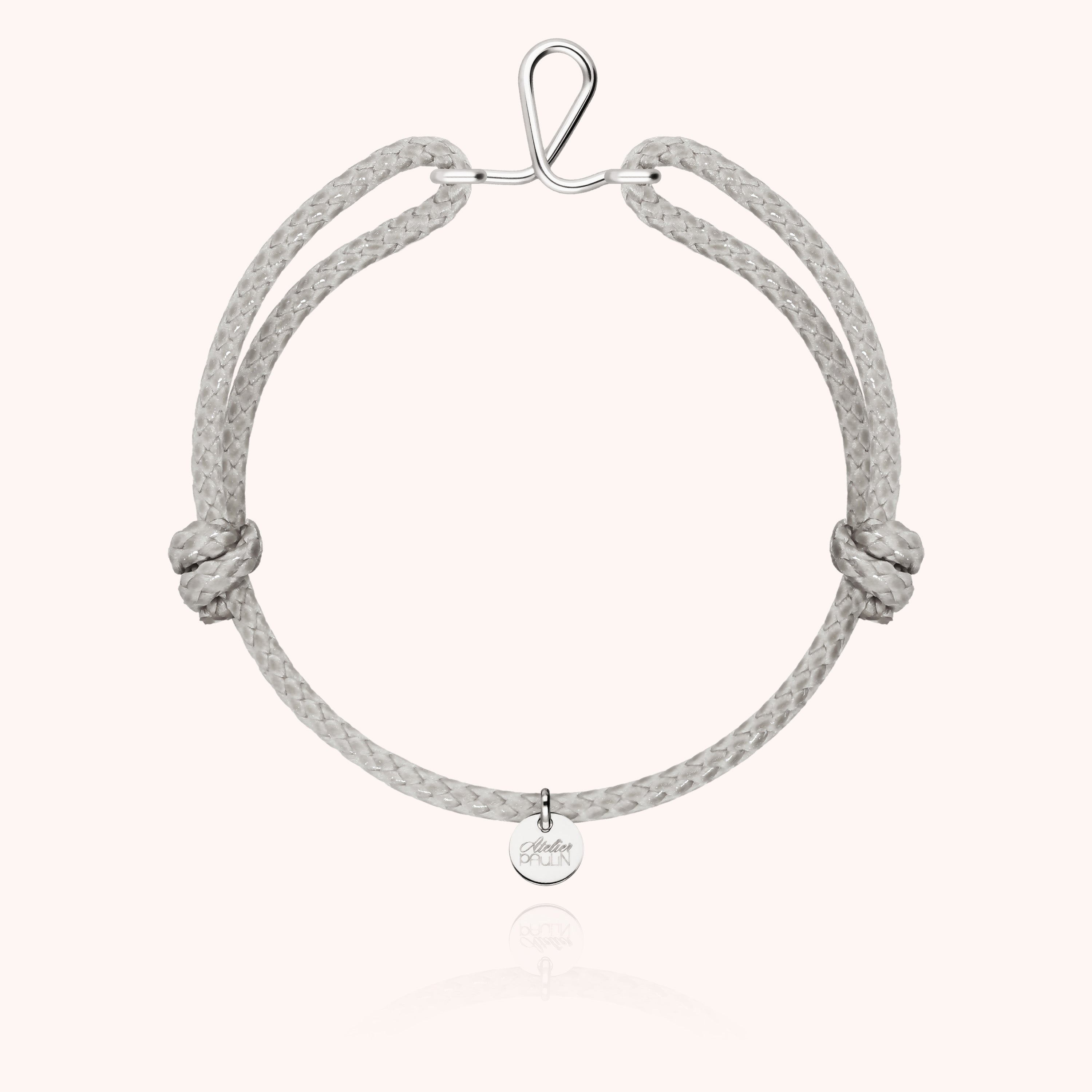 Bracelet Cordon Ciré Initiale Homme - argent