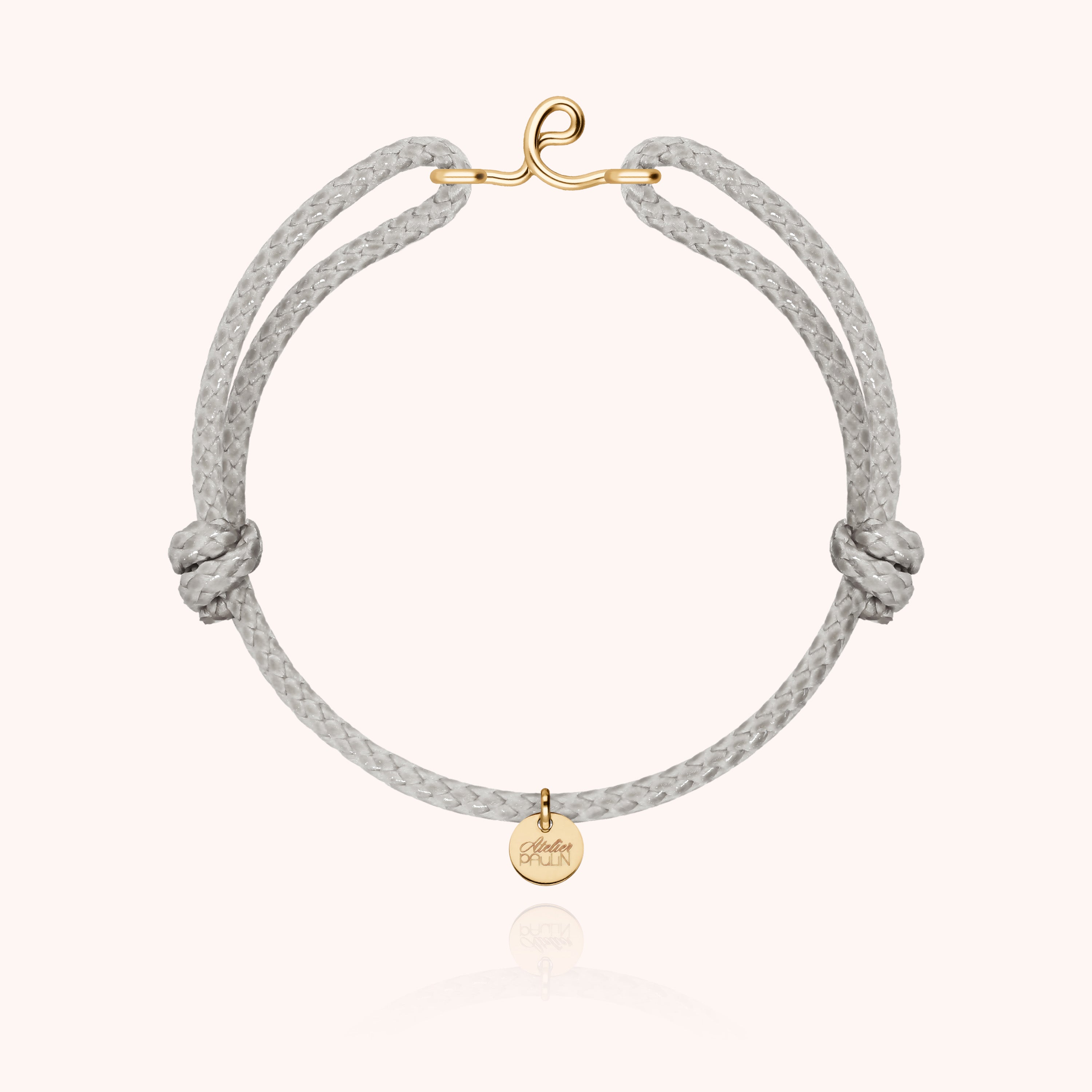 Bracciale Cordino Cerato Iniziale Uomo - oro giallo laminato
