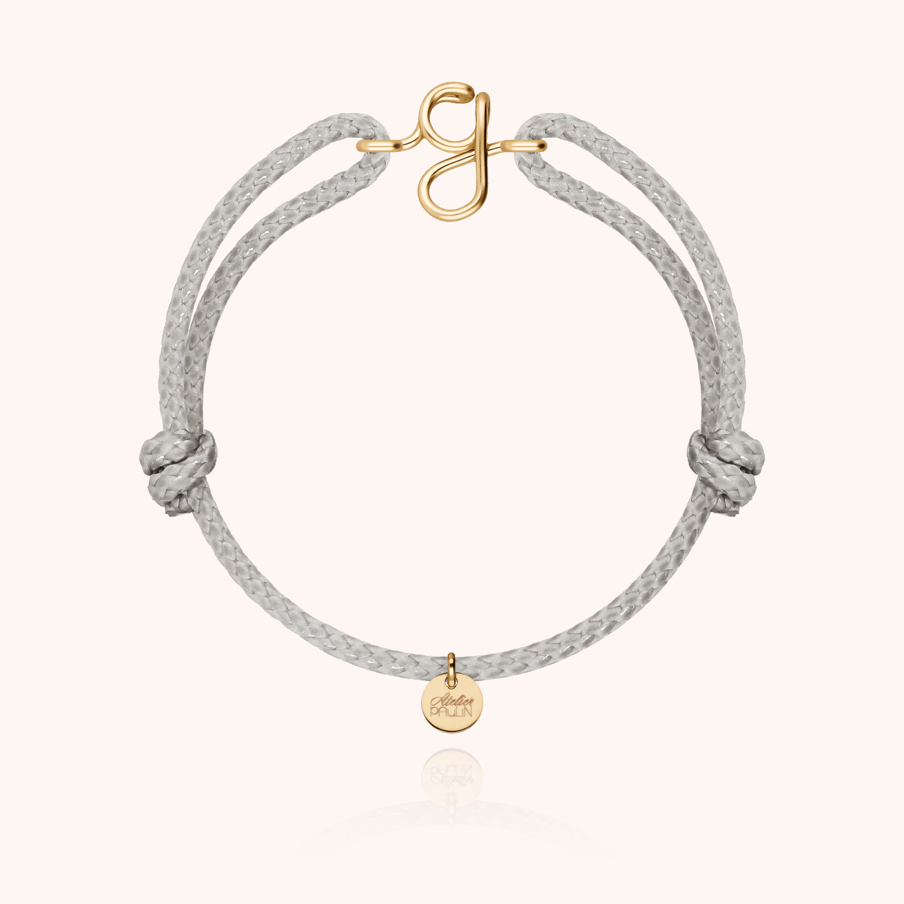 Bracciale Cordino Cerato Iniziale Uomo - oro giallo laminato
