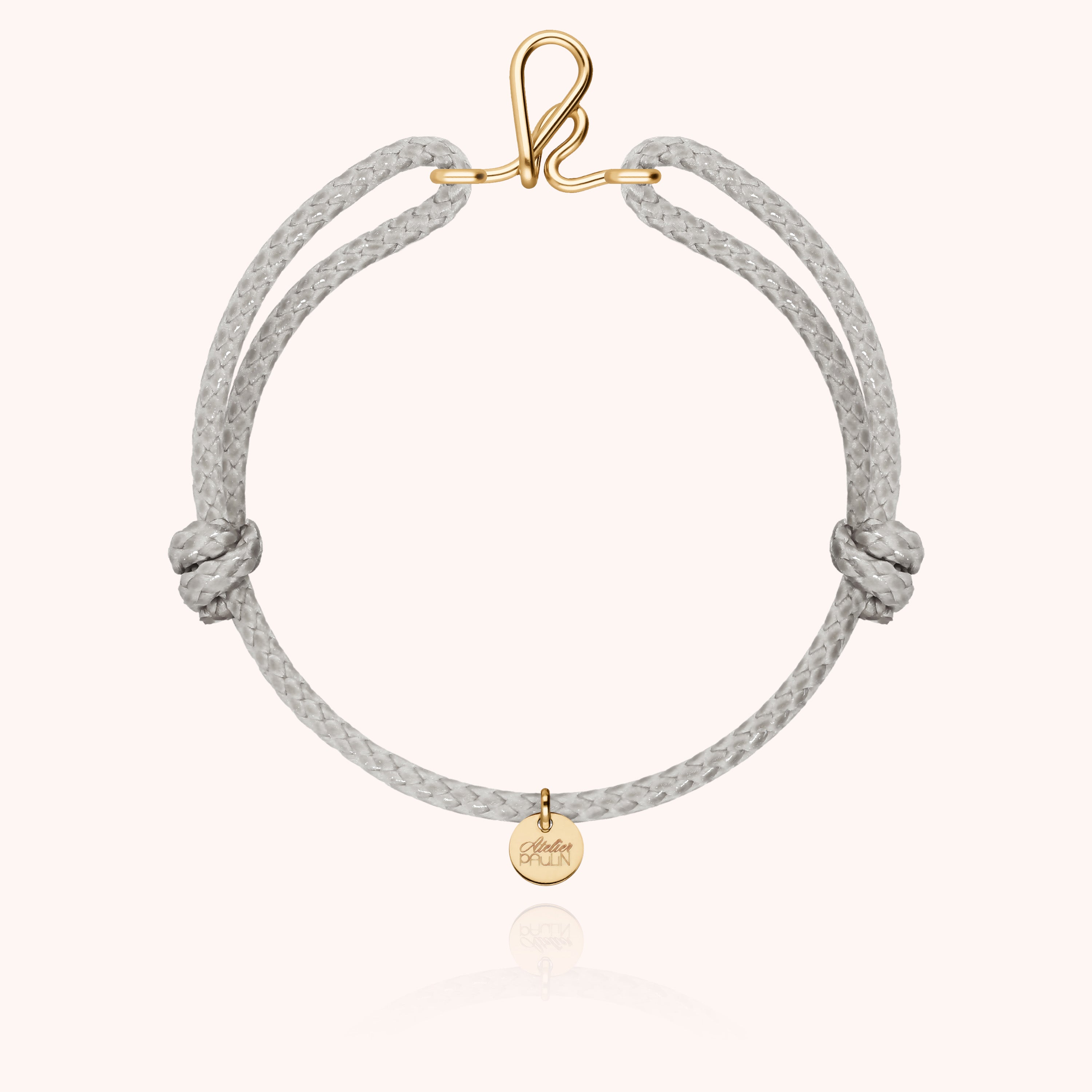 Bracciale Cordino Cerato Iniziale Uomo - oro giallo laminato