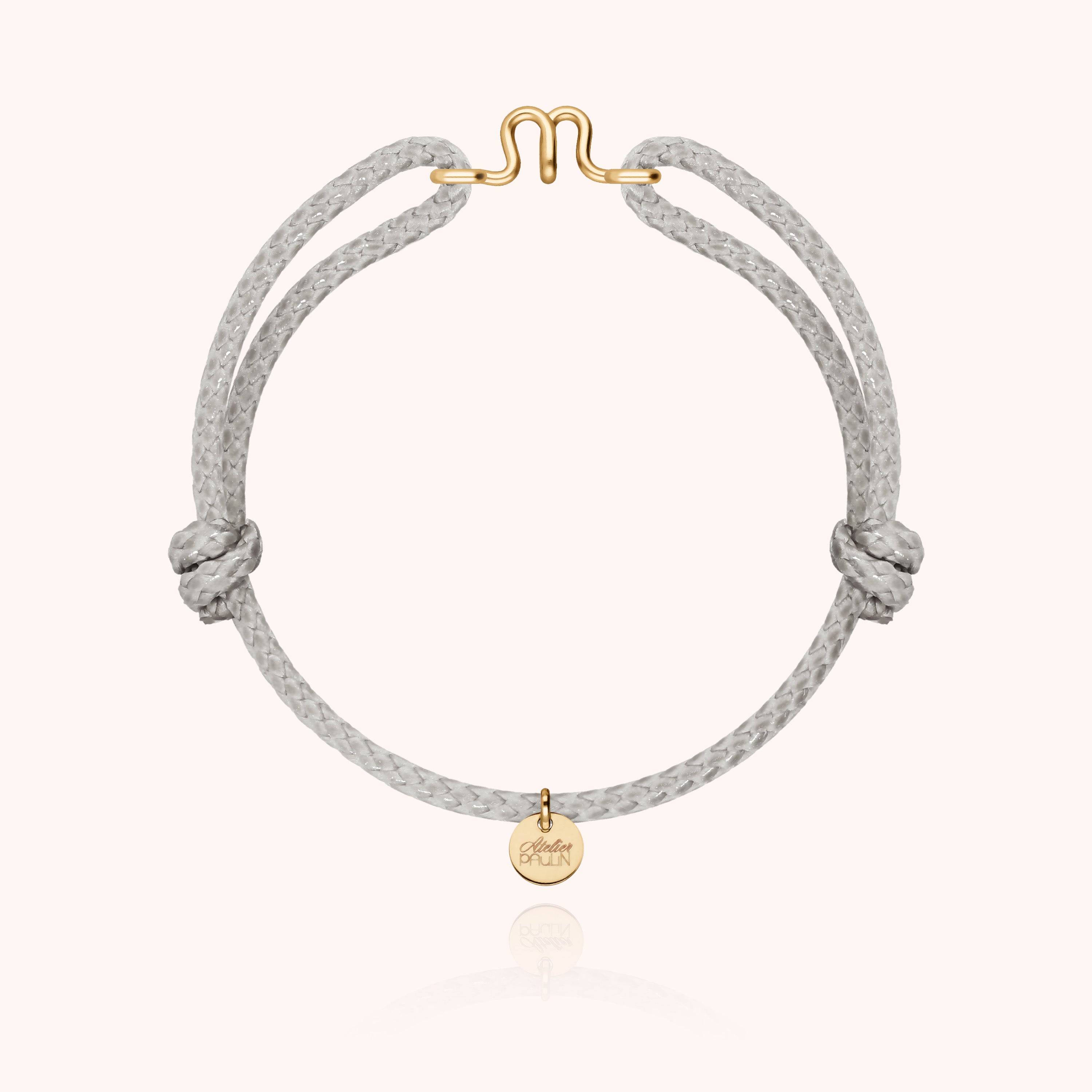 Bracciale Cordino Cerato Iniziale Uomo - oro giallo laminato
