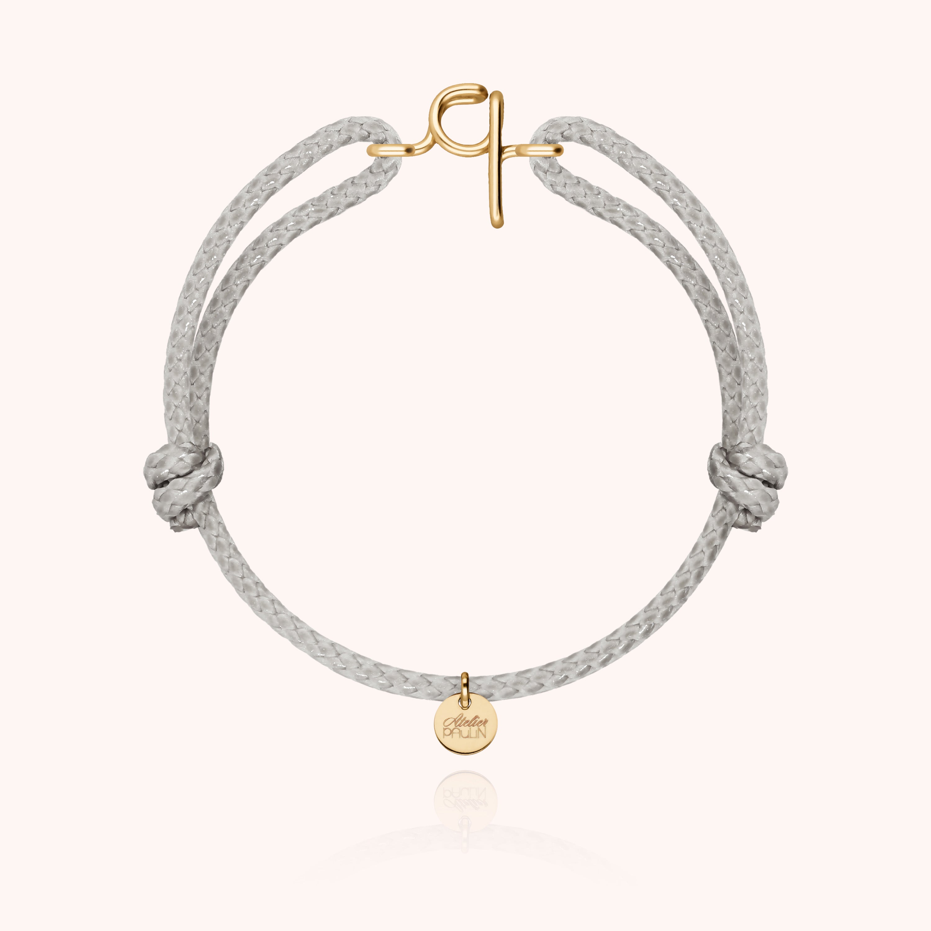 Bracciale Cordino Cerato Iniziale Uomo - oro giallo laminato