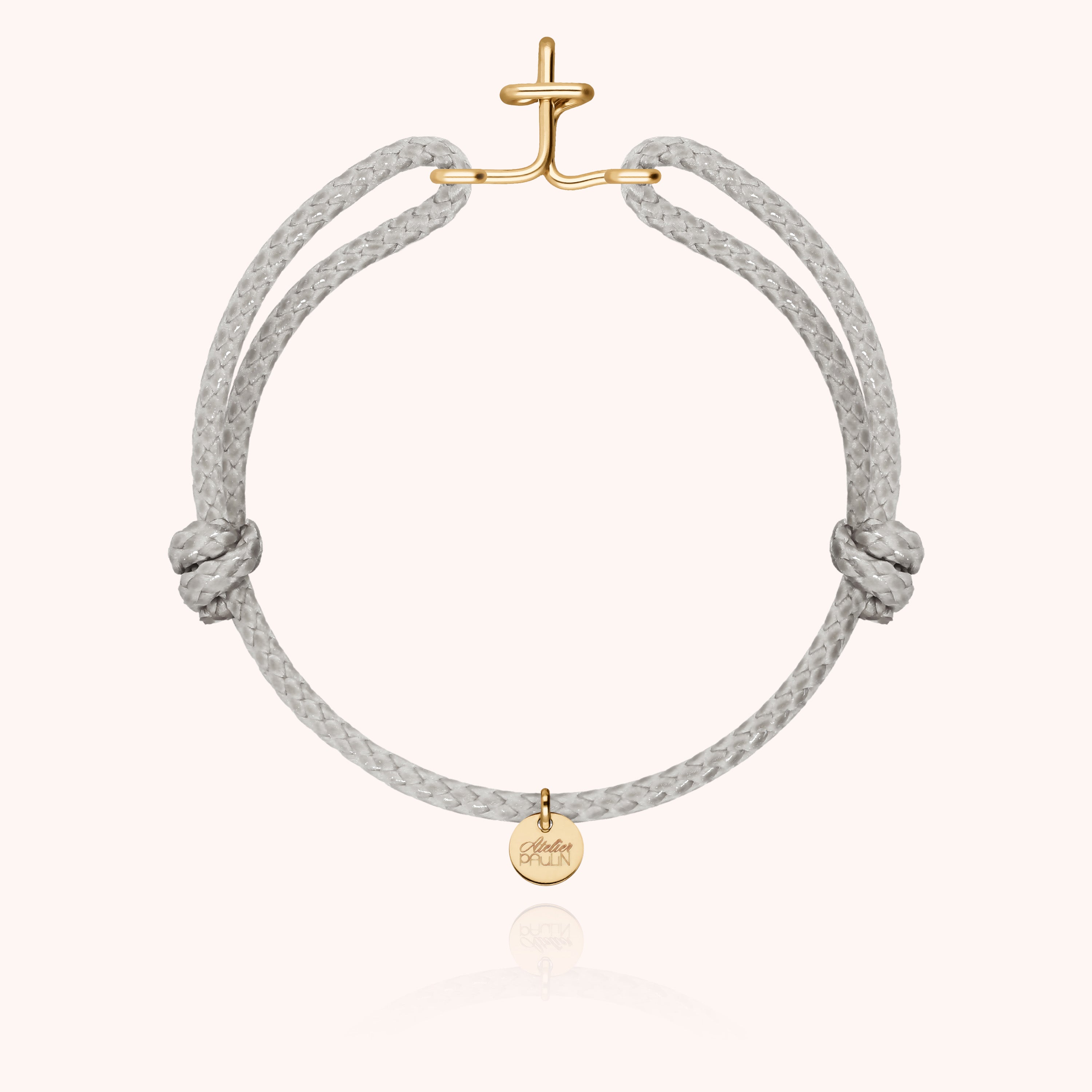 Bracciale Cordino Cerato Iniziale Uomo - oro giallo laminato