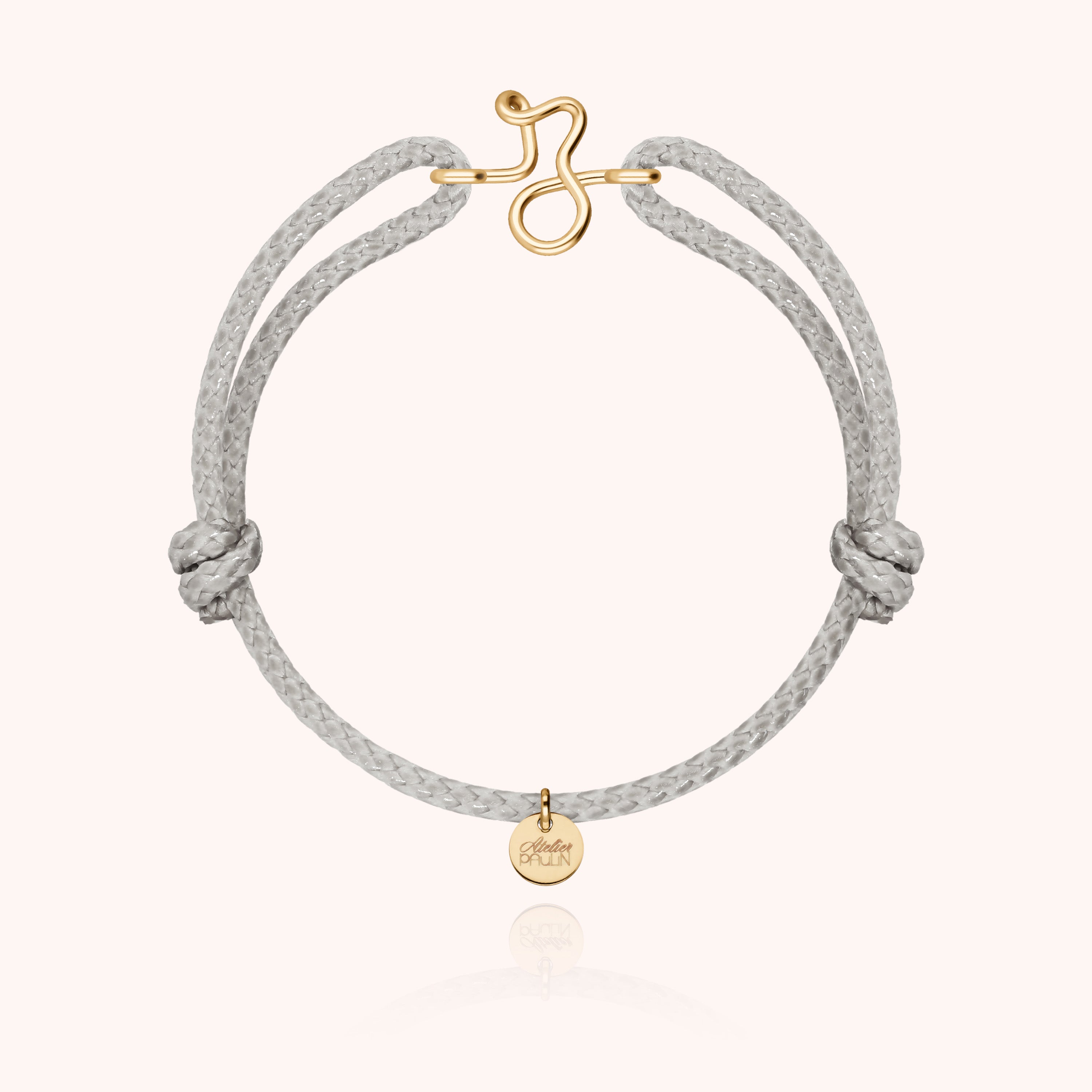 Bracelet Cordon Ciré Initiale Homme - or jaune laminé