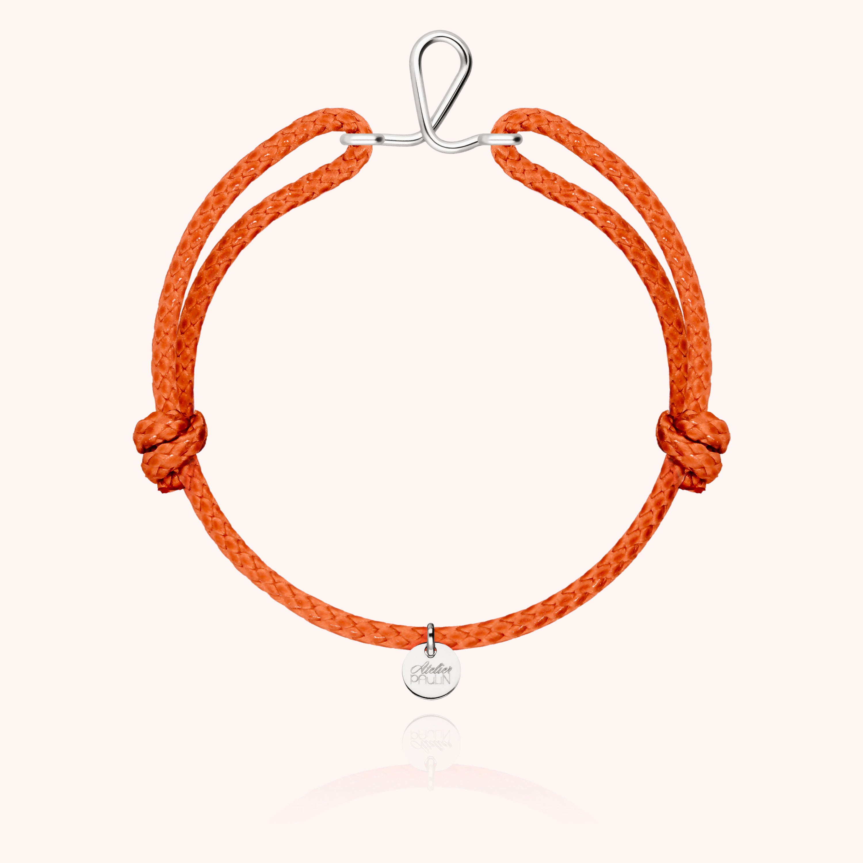 Bracelet Cordon Ciré Initiale Homme - argent