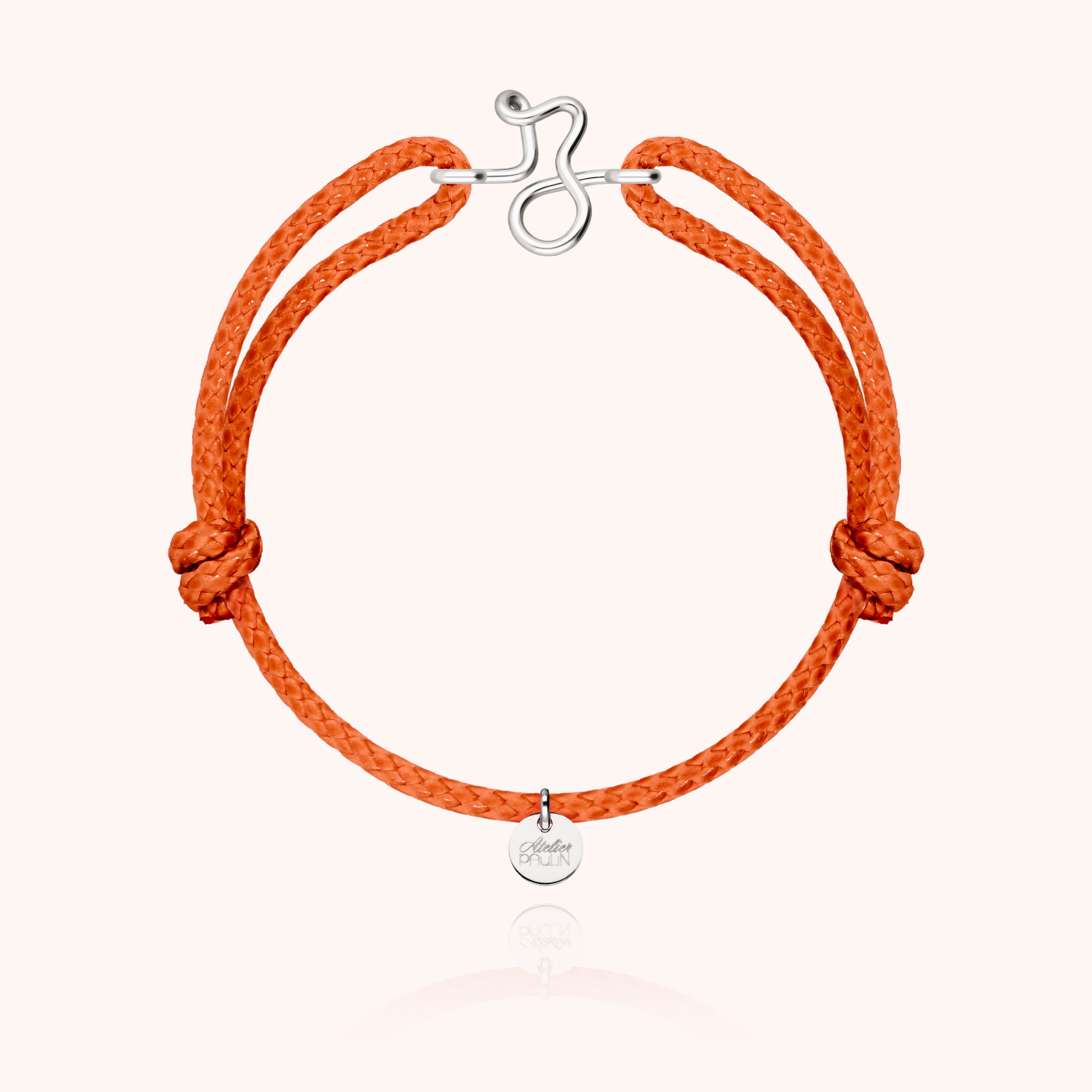 Bracelet Cordon Ciré Initiale Homme - argent