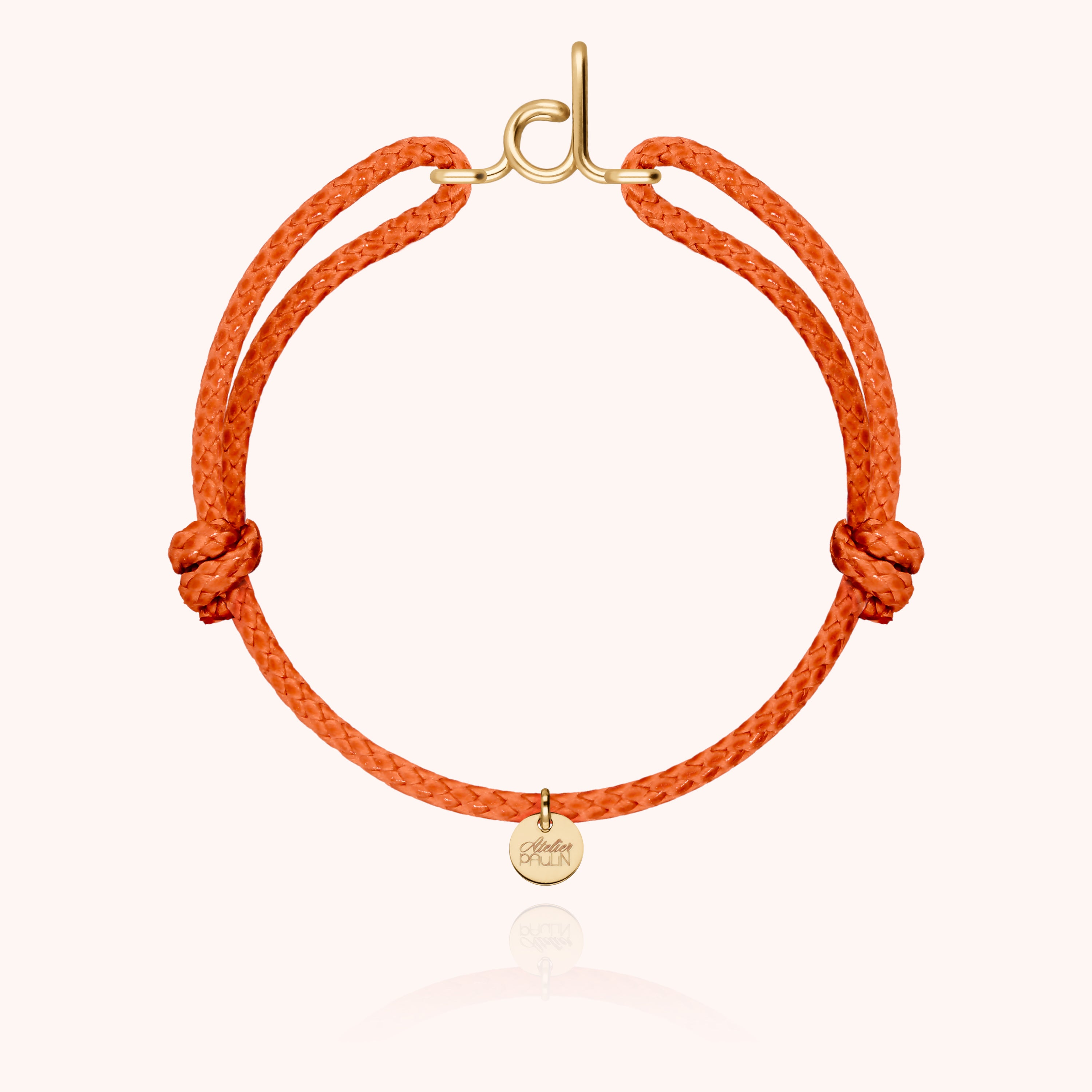 Bracciale Cordino Cerato Iniziale Uomo - oro giallo laminato