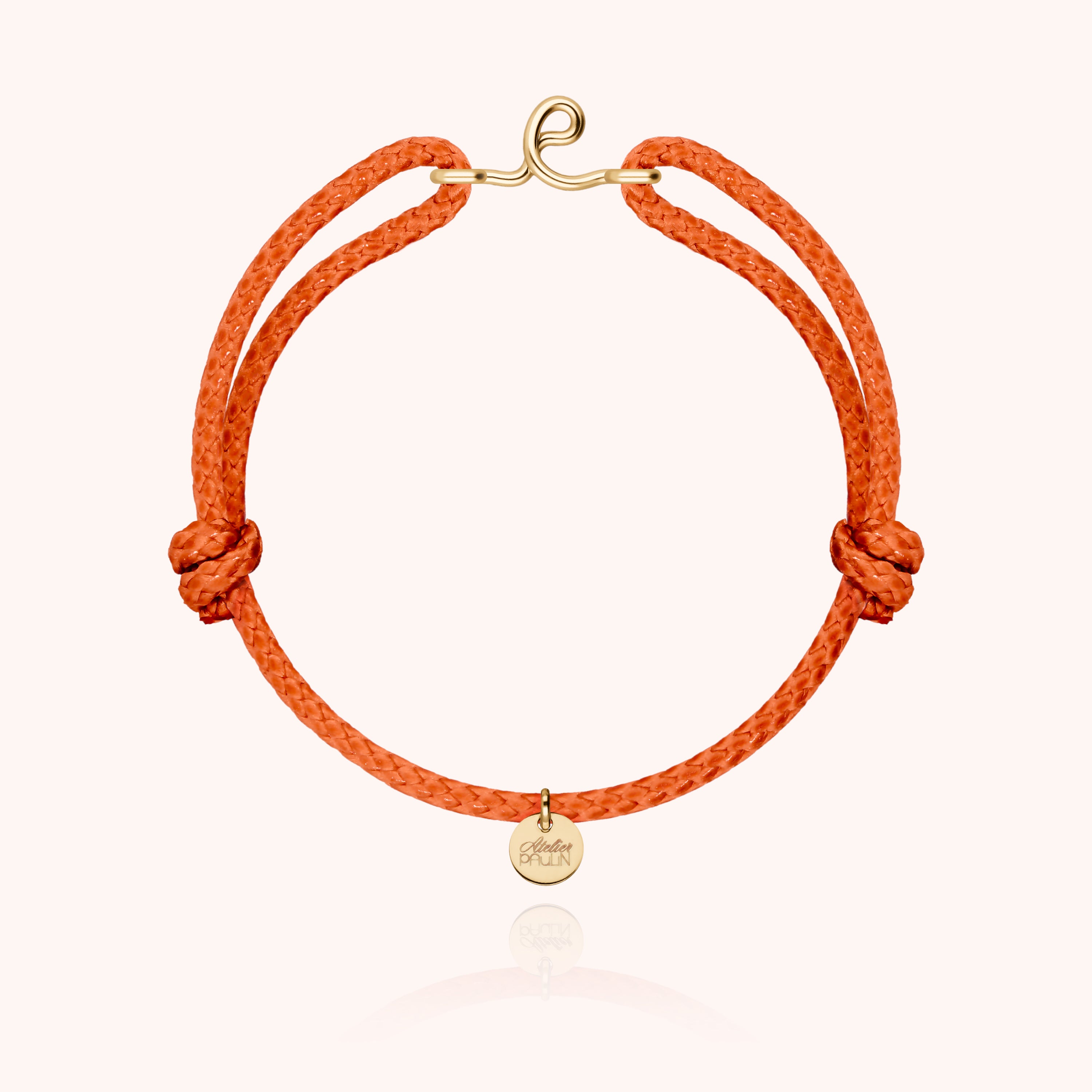 Bracciale Cordino Cerato Iniziale Uomo - oro giallo laminato