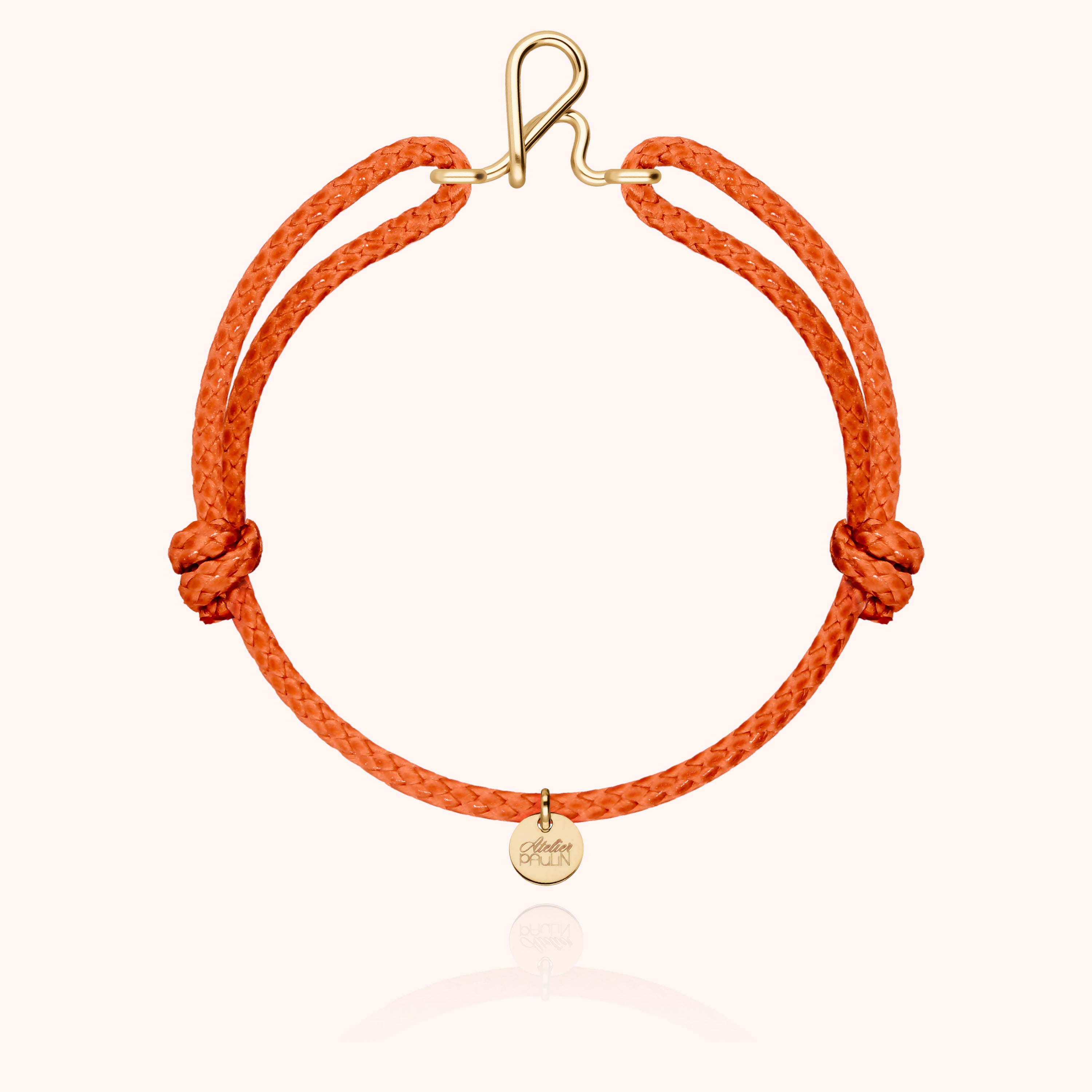 Bracciale Cordino Cerato Iniziale Uomo - oro giallo laminato