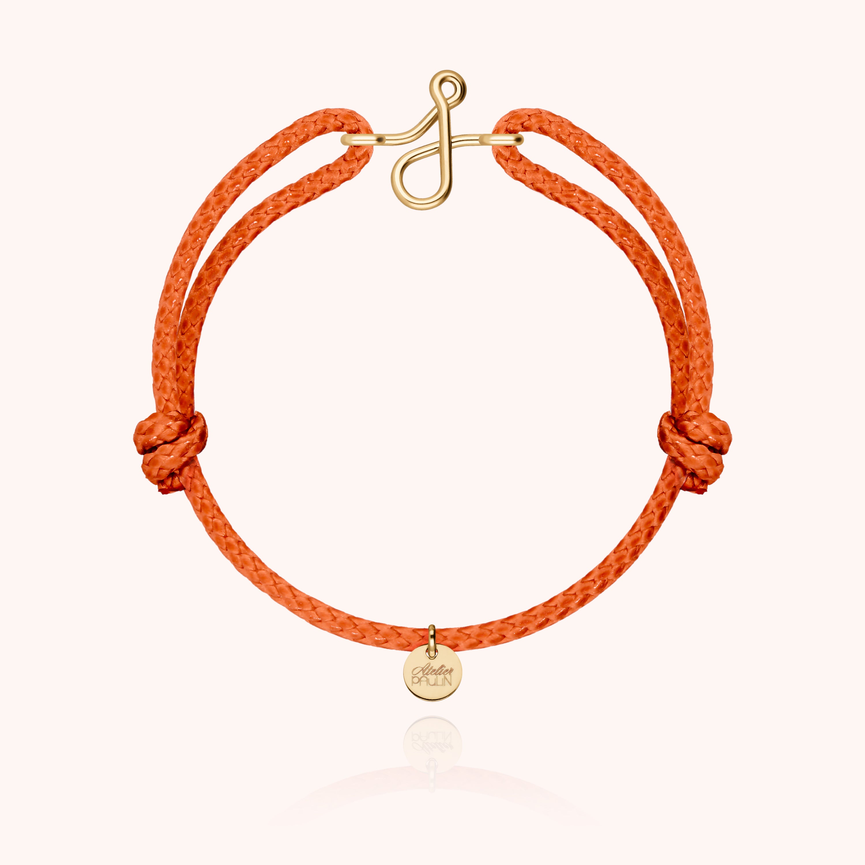Bracciale Cordino Cerato Iniziale Uomo - oro giallo laminato