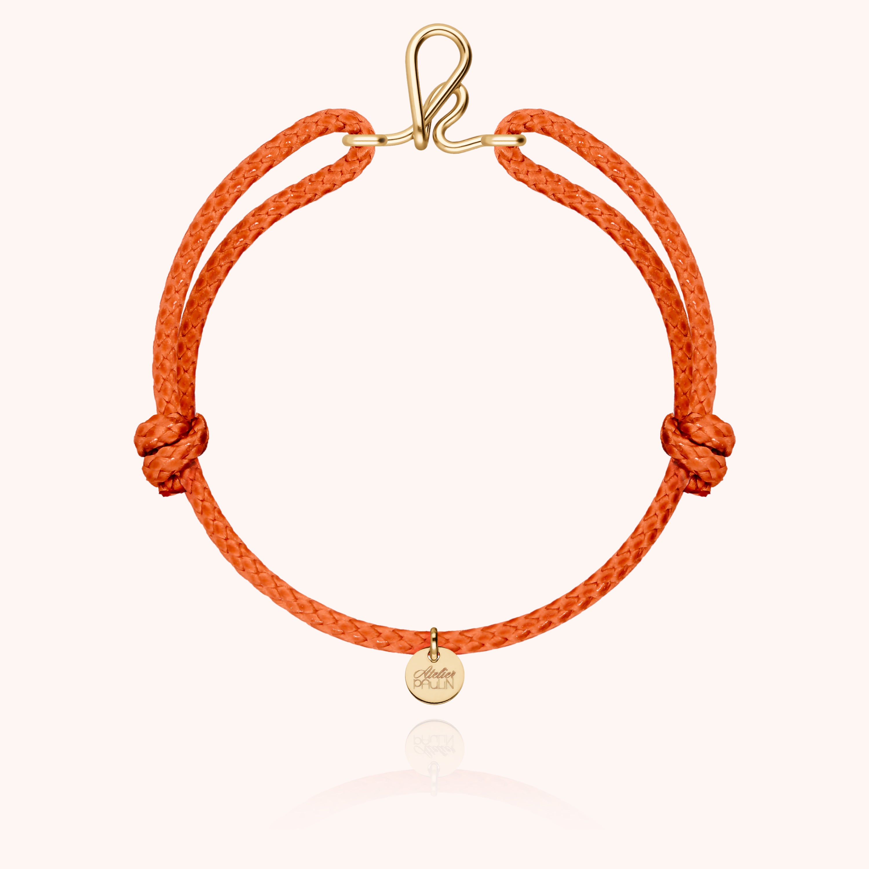 Bracelet Cordon Ciré Initiale Homme - or jaune laminé