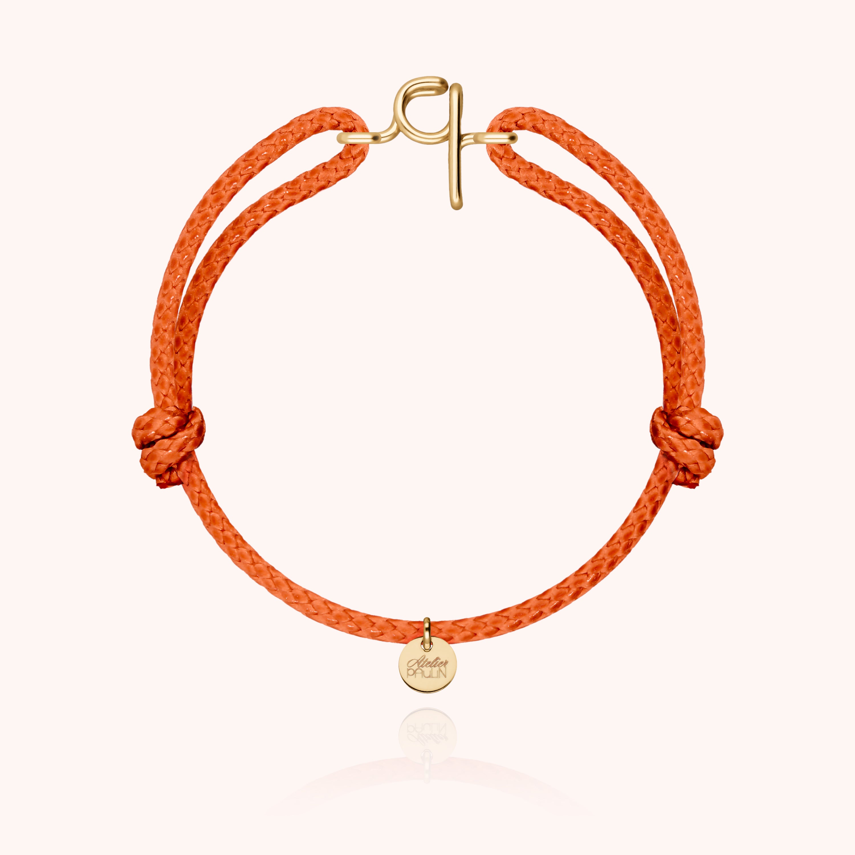 Bracciale Cordino Cerato Iniziale Uomo - oro giallo laminato