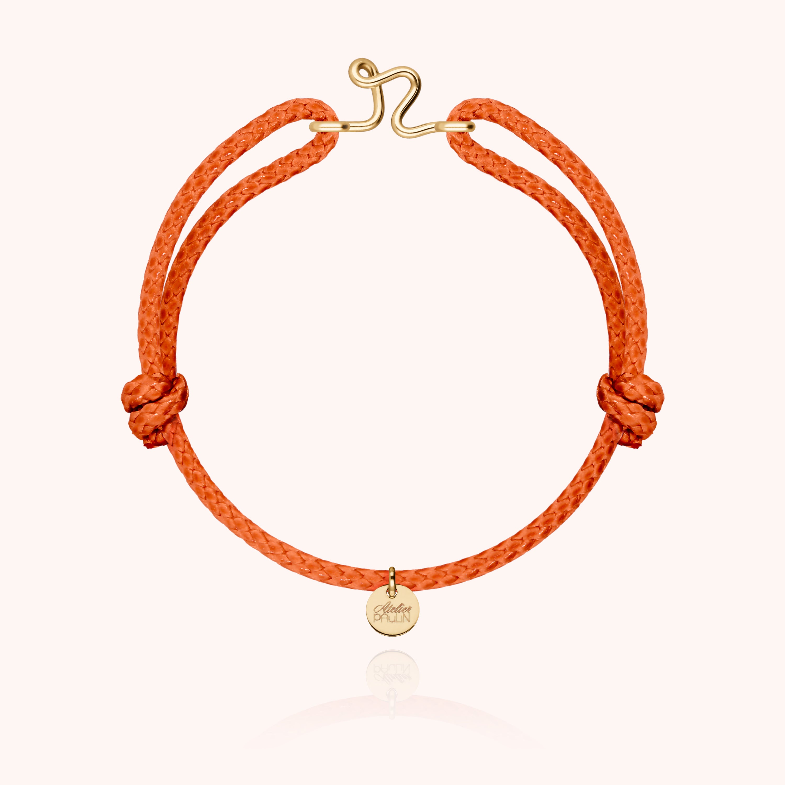 Bracciale Cordino Cerato Iniziale Uomo - oro giallo laminato