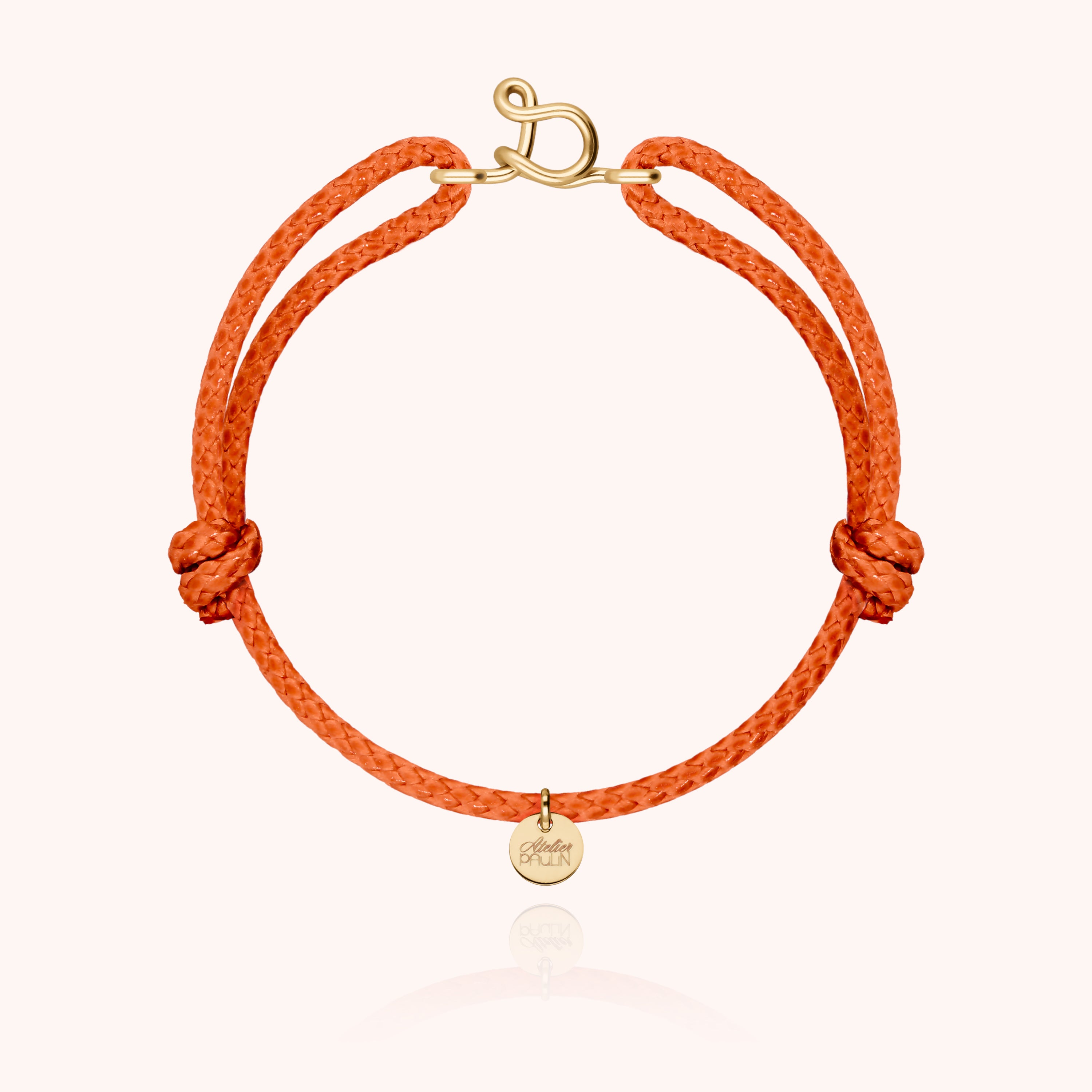 Bracciale Cordino Cerato Iniziale Uomo - oro giallo laminato