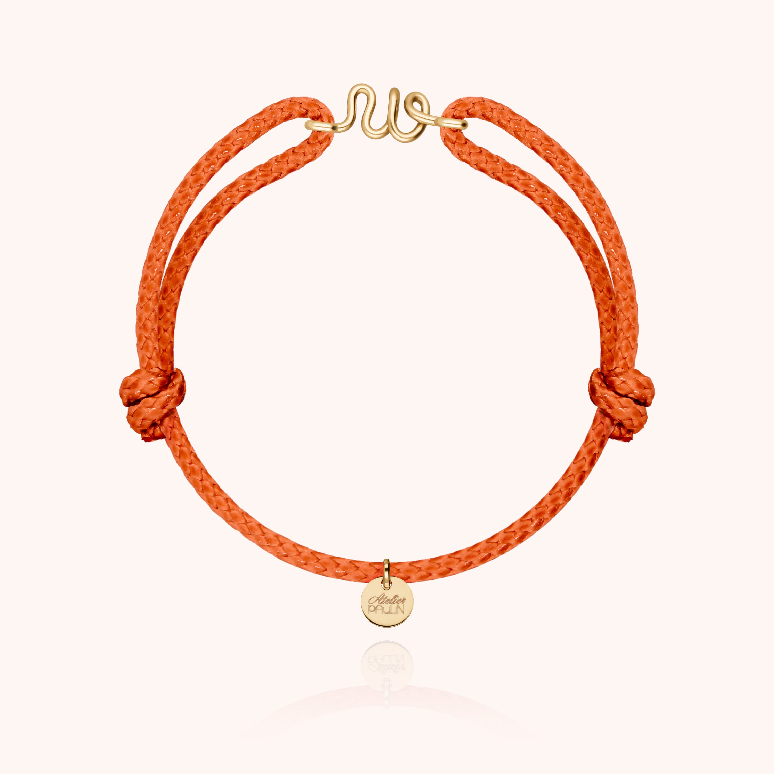 Bracelet Cordon Ciré Initiale Homme - or jaune laminé