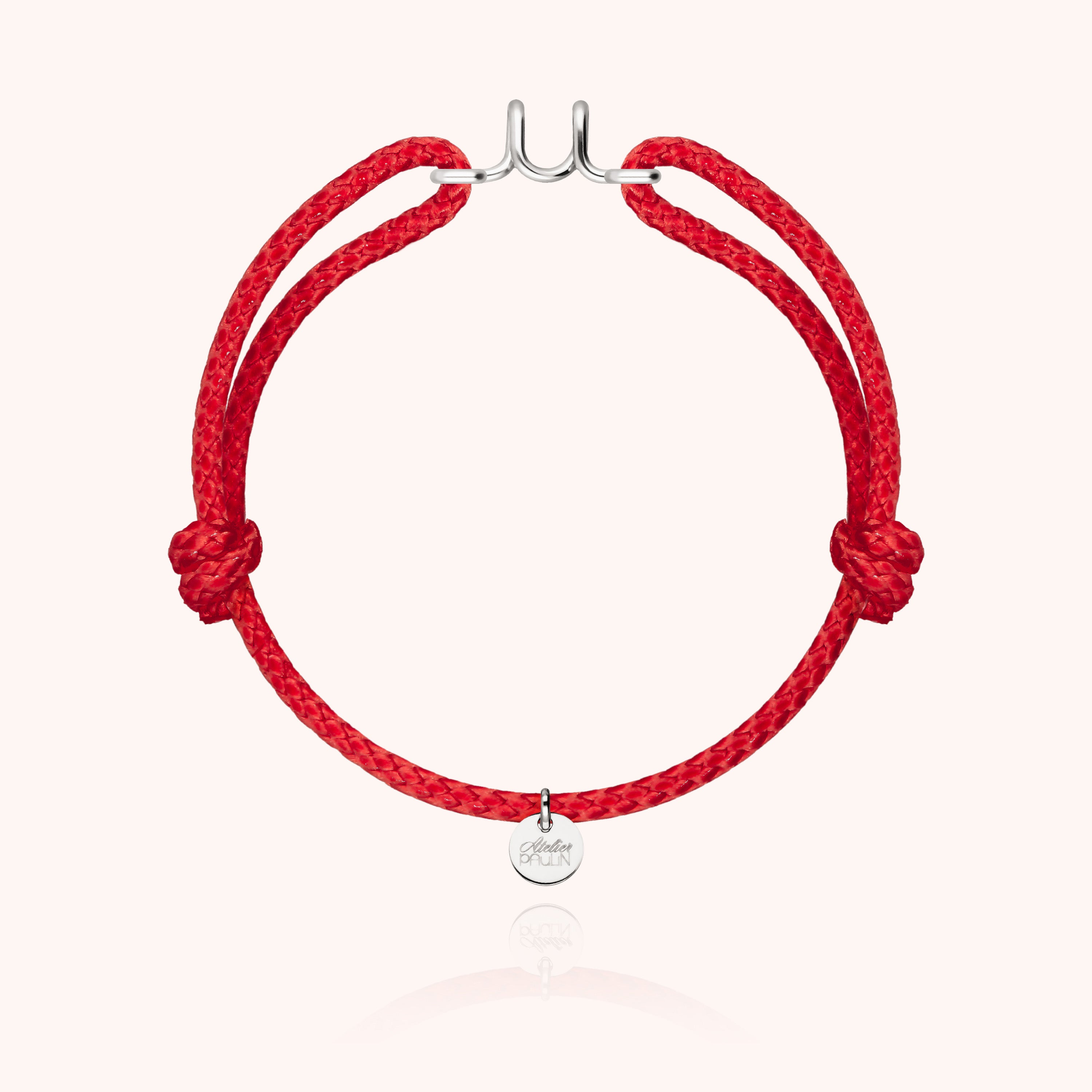 Bracelet Cordon Ciré Initiale Homme - argent