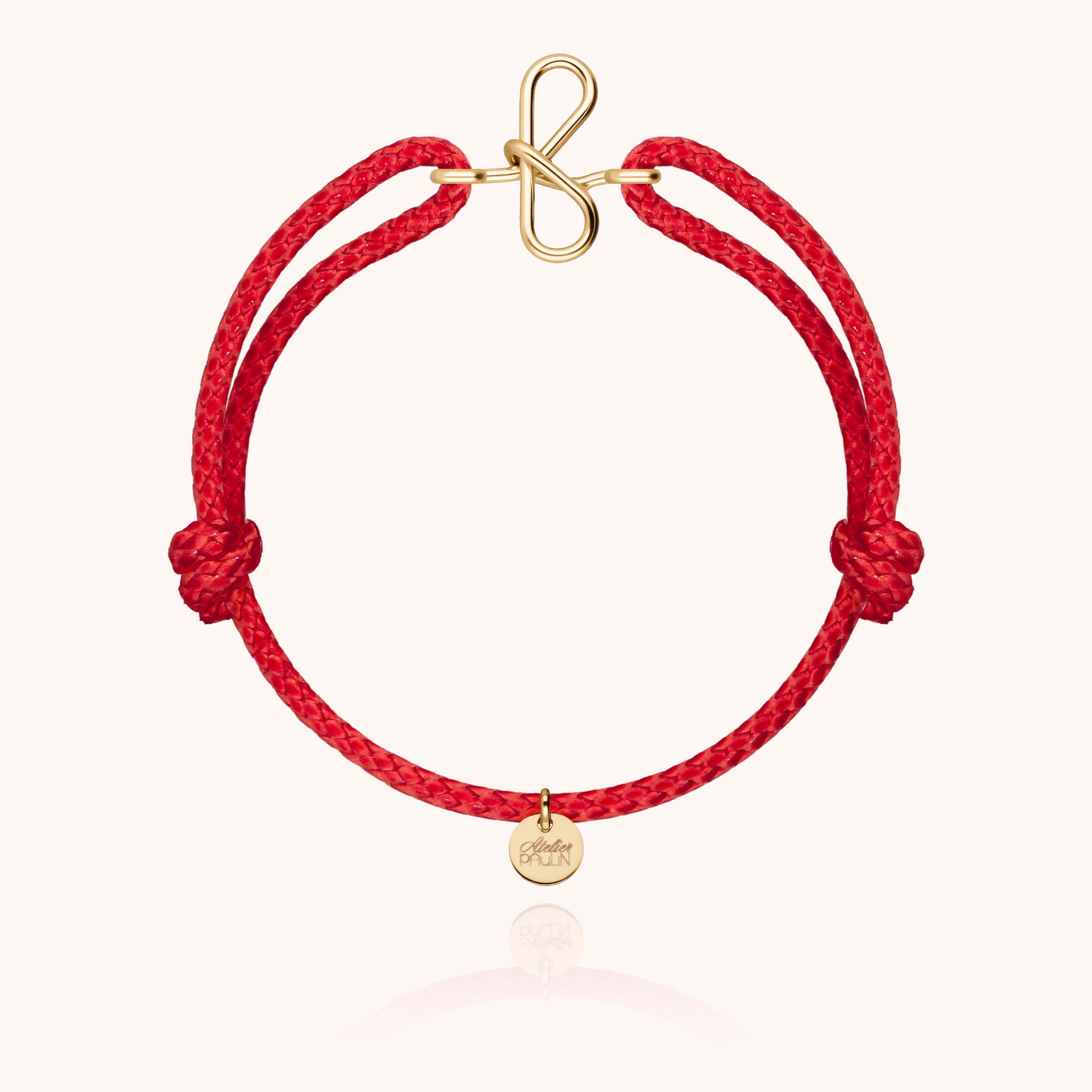 Bracelet Cordon Ciré Initiale Homme - or jaune laminé