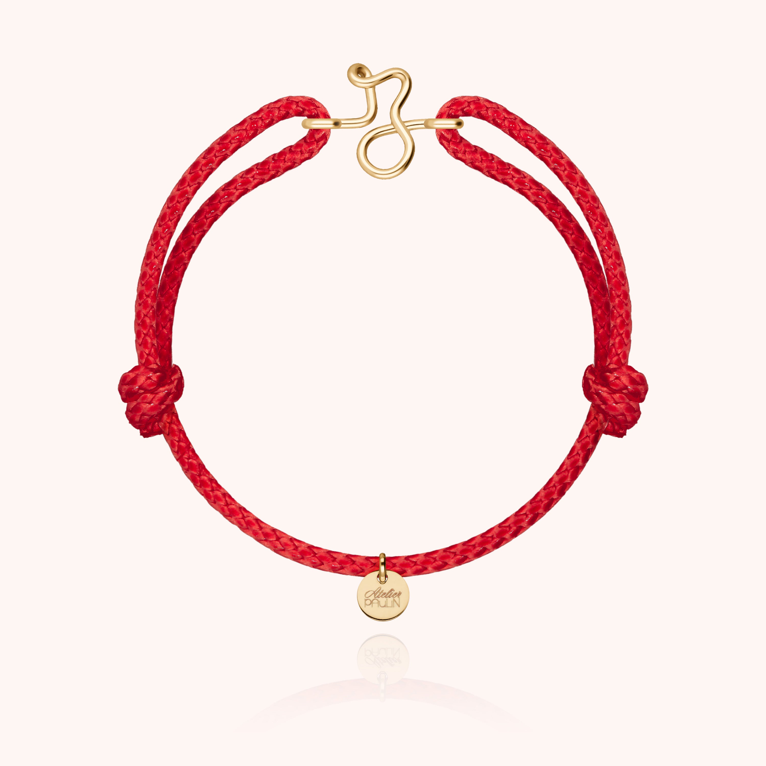 Bracelet Cordon Ciré Initiale Homme - or jaune laminé