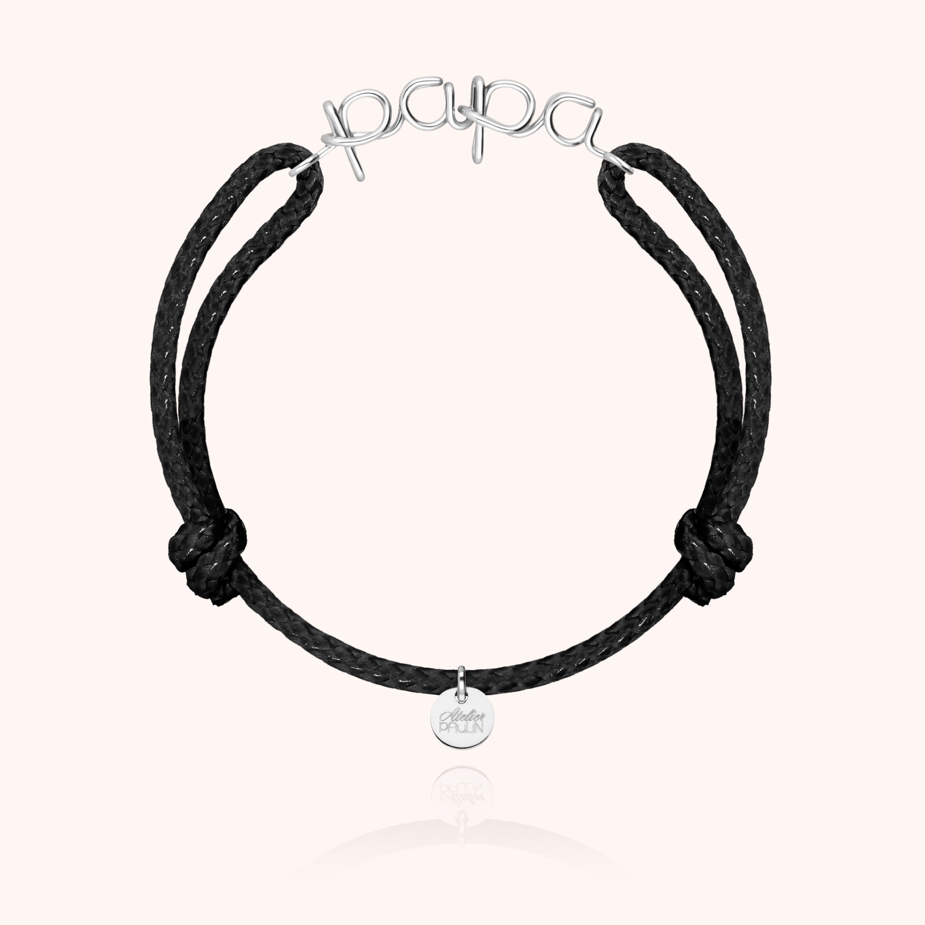 Bracelet Cordon Ciré Papa en argent sterling 925 — qualité artisanale garantie