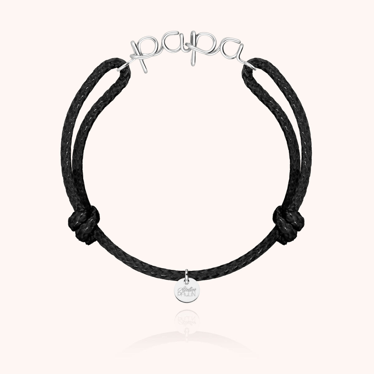 Bracciale Cordino Cerato Papa in filo d'argento sterling 925