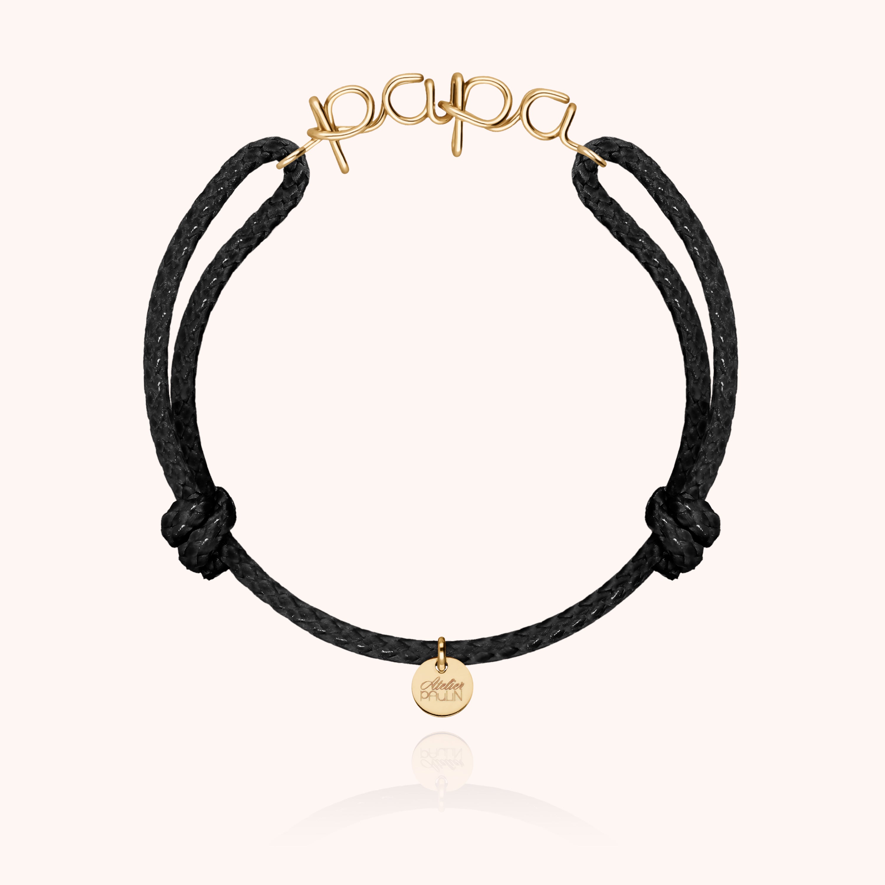 Bracelet cordon masculin, cadeau personnalisé pour homme, bijou raffiné gold filled 14k - or jaune laminé