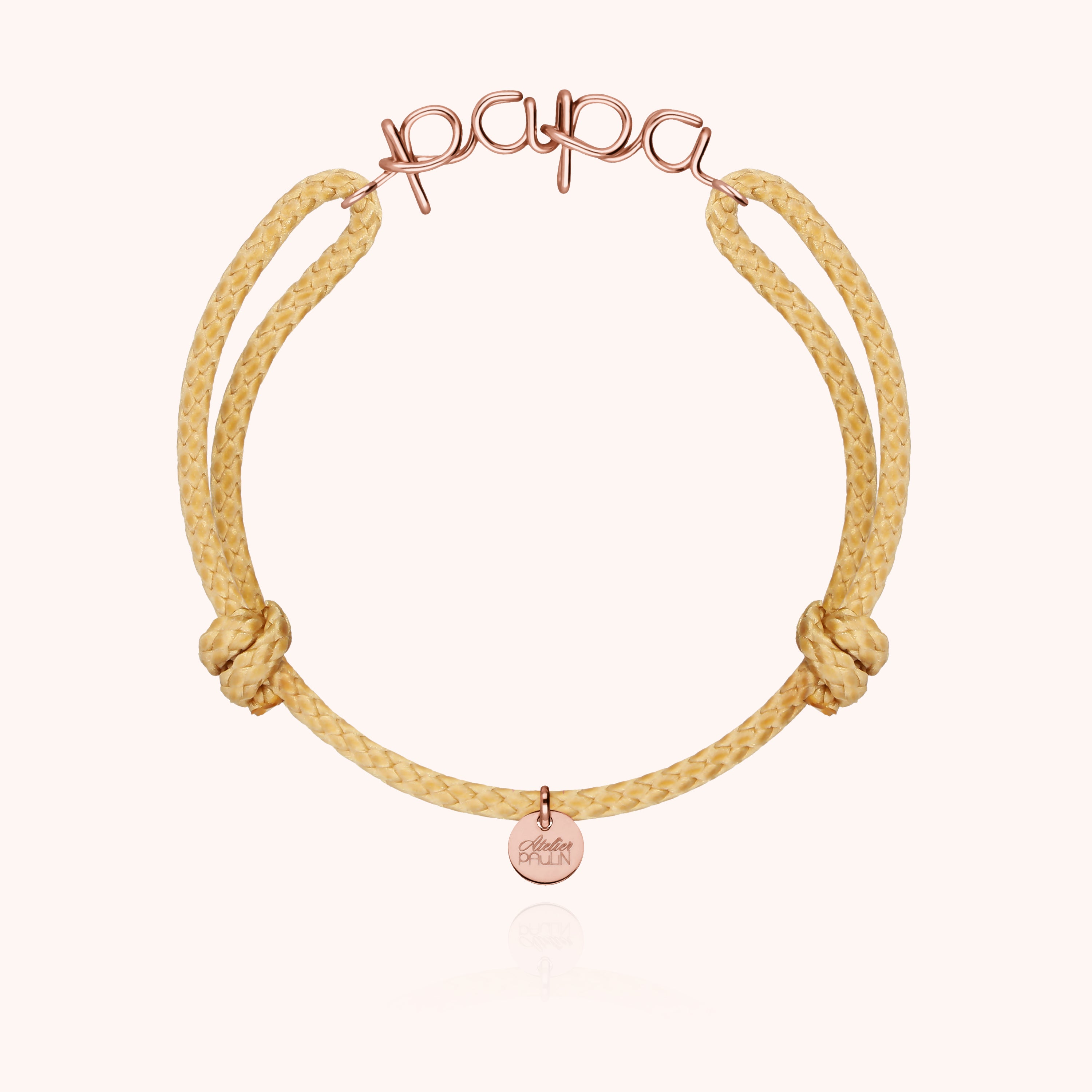 Bracelet cordon élégant homme gold filled 14k anniversaire homme Atelier Paulin - or rose laminé