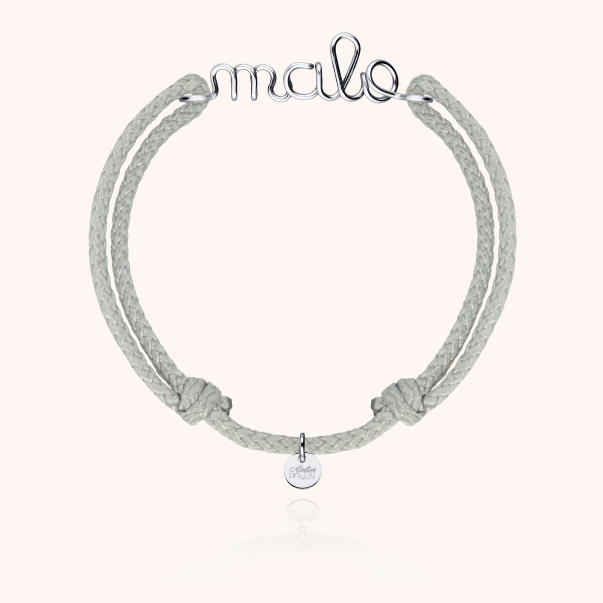 Bracciale Cordino Cerato Personalizzato Uomo in filo d'argento sterling 925