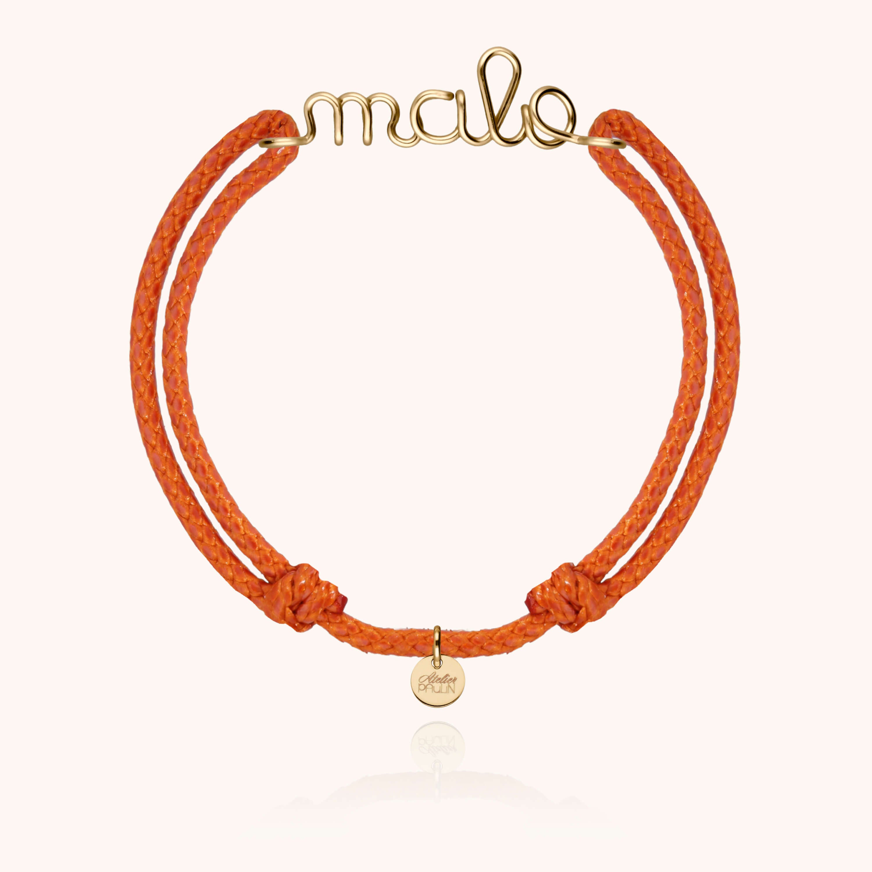 Bracelet Cordon Ciré Personnalisé Homme en or jaune laminé — garantie à vie Atelier Paulin