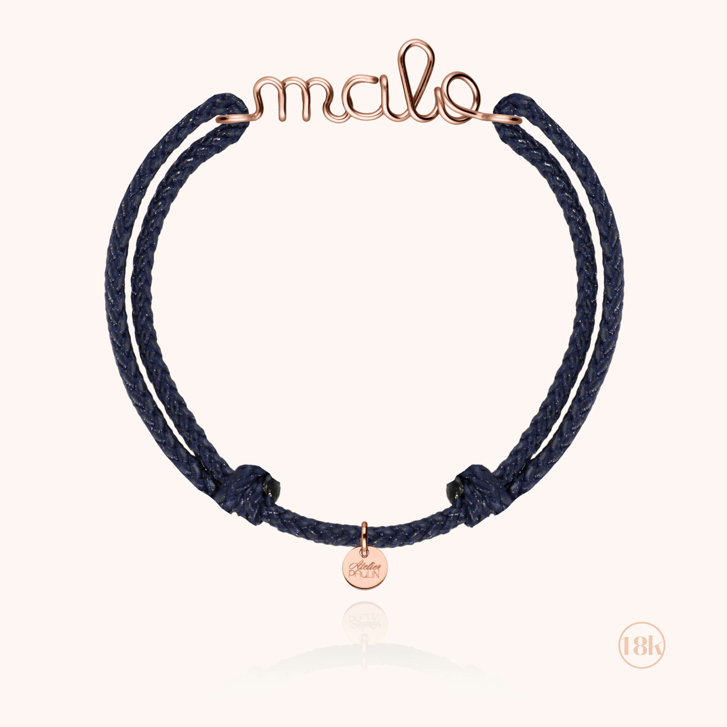 Bracelet Cordon Ciré Personnalisé Homme personnalisable — cadeau idéal personnalisable