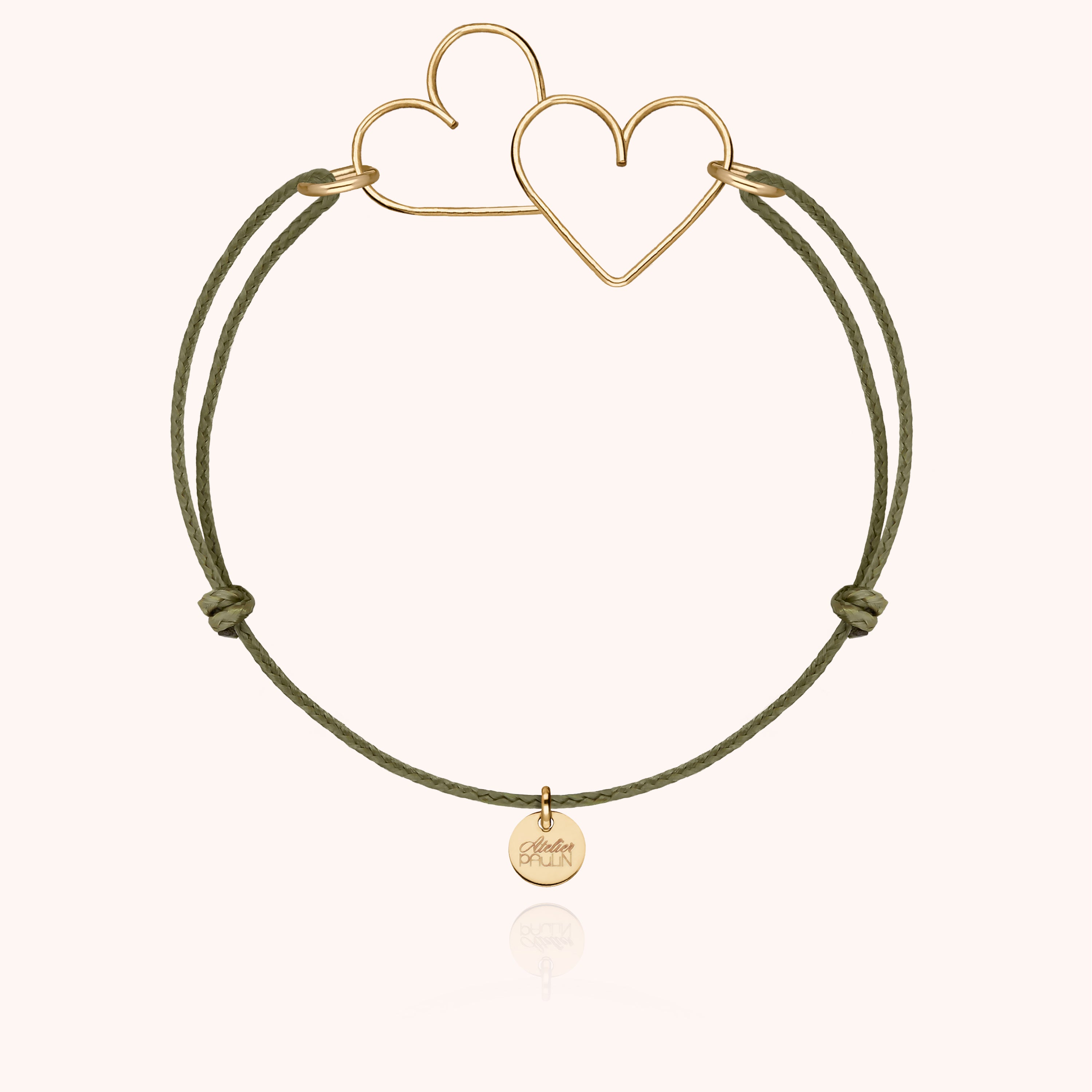 Bracelet Cordon Donne Moi Ton Coeur en or jaune laminé — bijou artisanal fait main