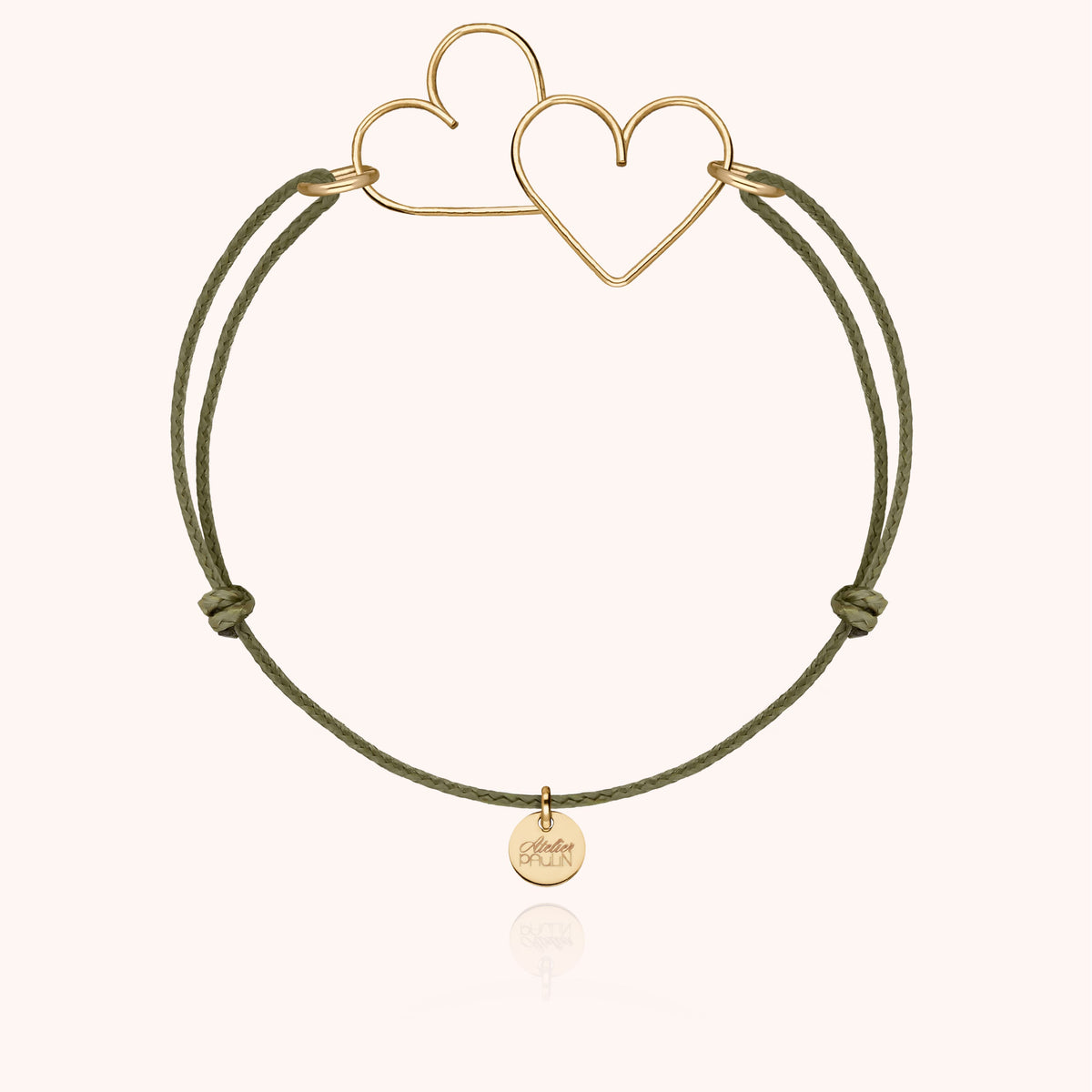 Bracelet Cordon Donne Moi Ton Coeur en or jaune laminé — bijou artisanal fait main
