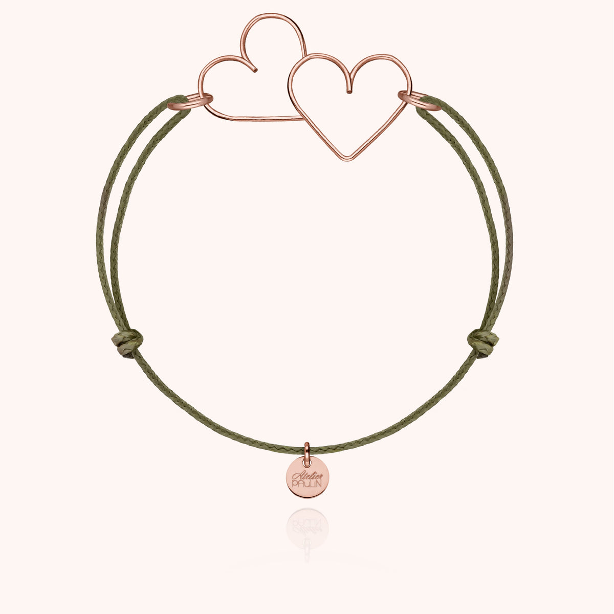 Bracciale Cordino Dammi il Tuo Cuore in filo d'oro rosa laminato 14k