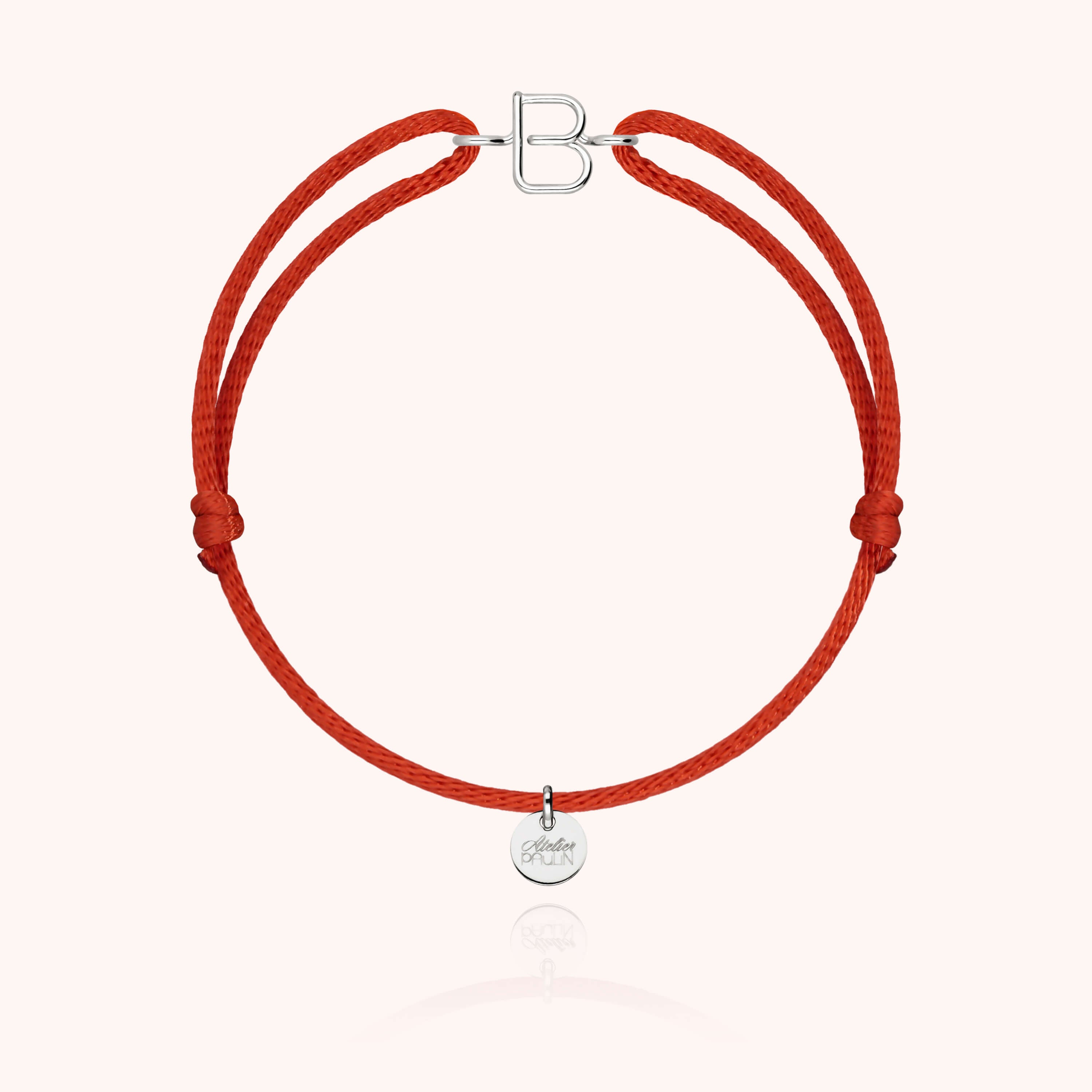Bracelet Cordon Initiale - or blanc 750/1000