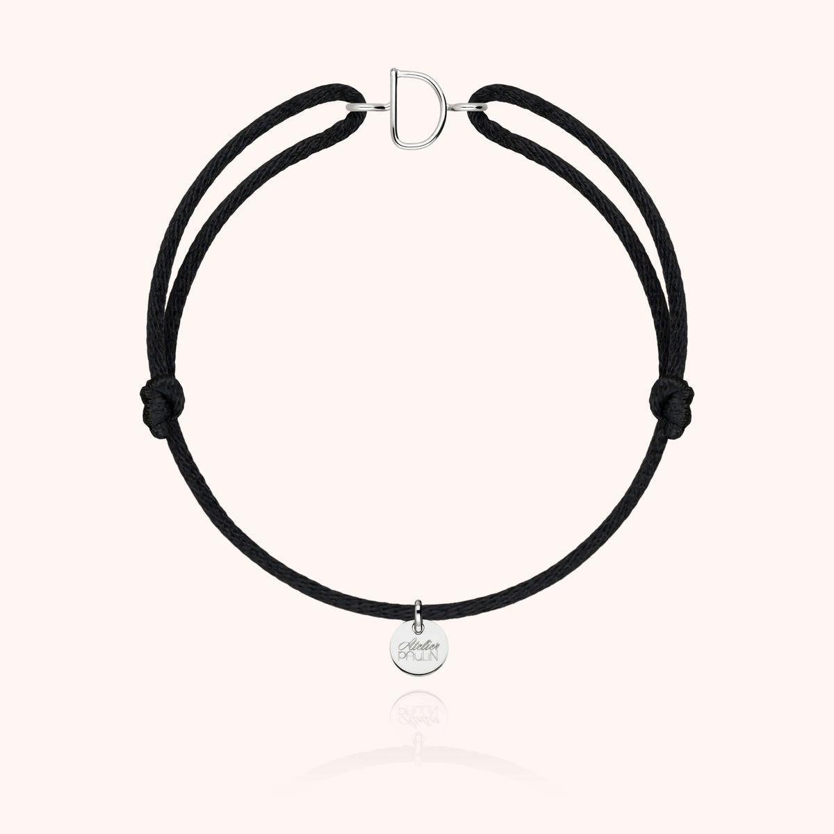 Armband Kordel Capitale Initiale in 18K Weißgold — personalisierbares Armband Atelier Paulin