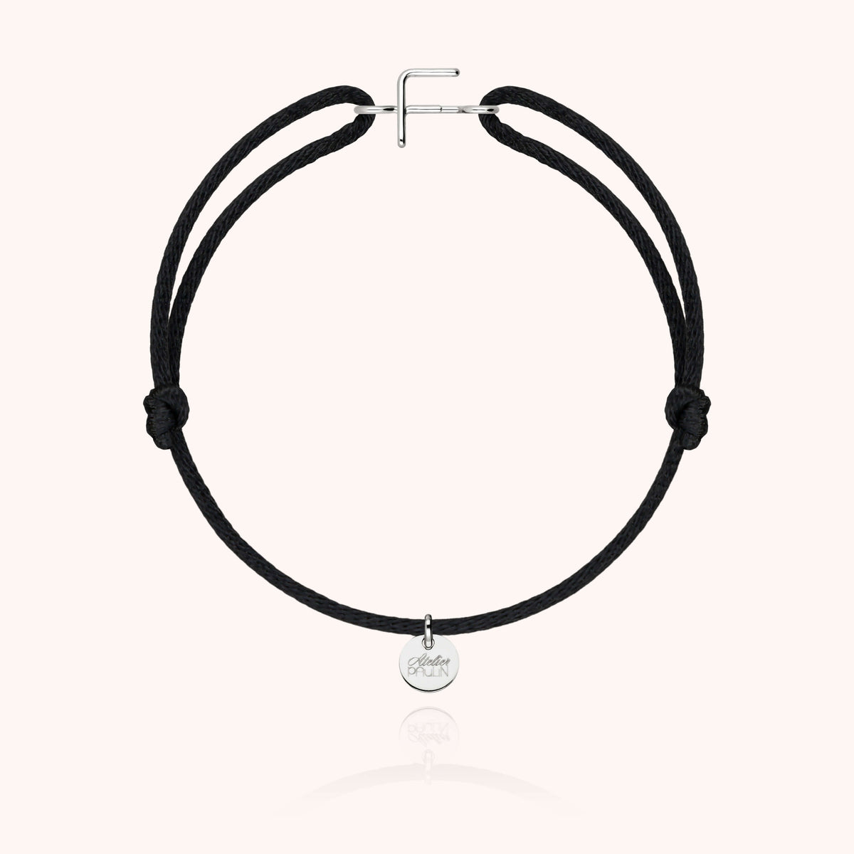 Armband Kordel Capitale Initiale aus 18K Weißgold — personalisierbares Armband Atelier Paulin