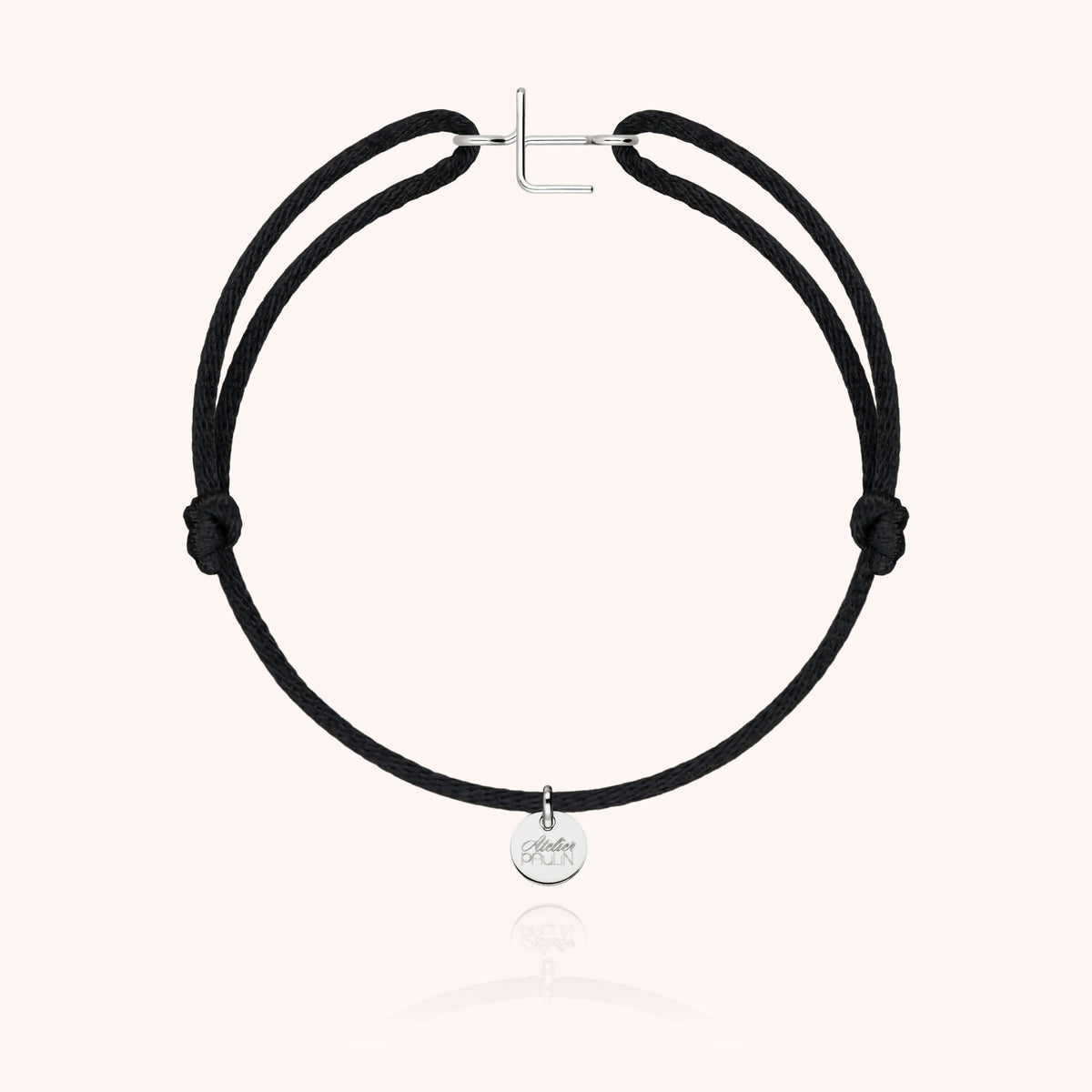 Kordelarmband Capitale Initiale in 18K Weißgold — personalisierbares Armband Atelier Paulin