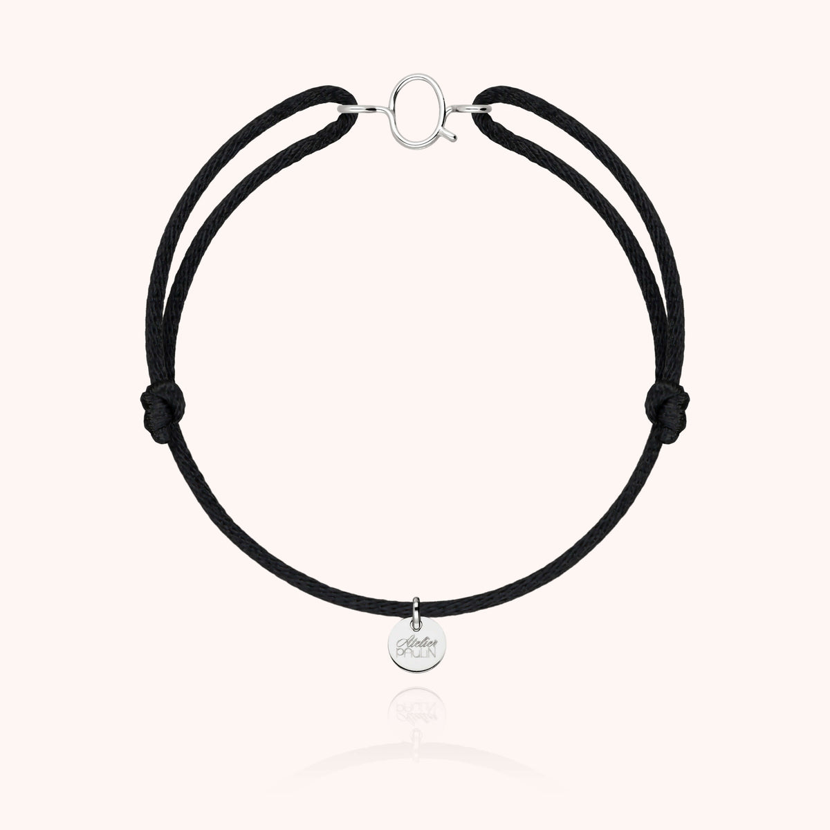 Armband Kordel Capitale Initiale aus 18K Weißgold — personalisierbares Armband Atelier Paulin