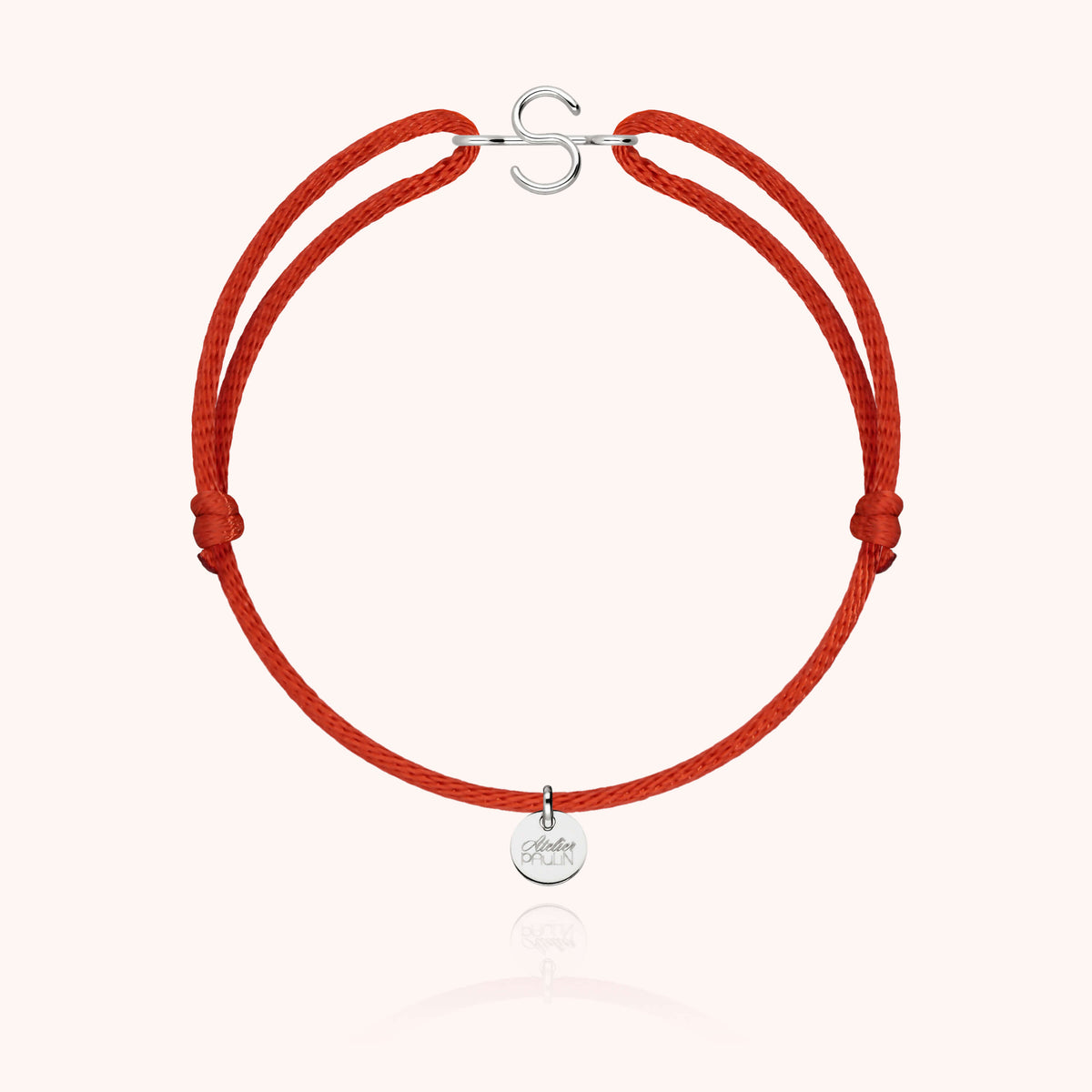 Armband Kordel Capitale Initiale in 18K Weißgold — sicherer Versand Paris